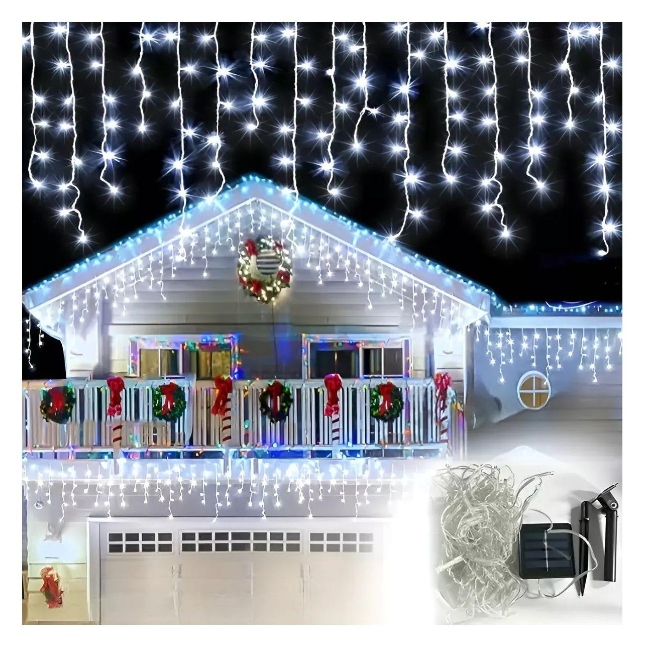 120 Luces Solares Navideñas Luces Navidad Solares Cascadas-5