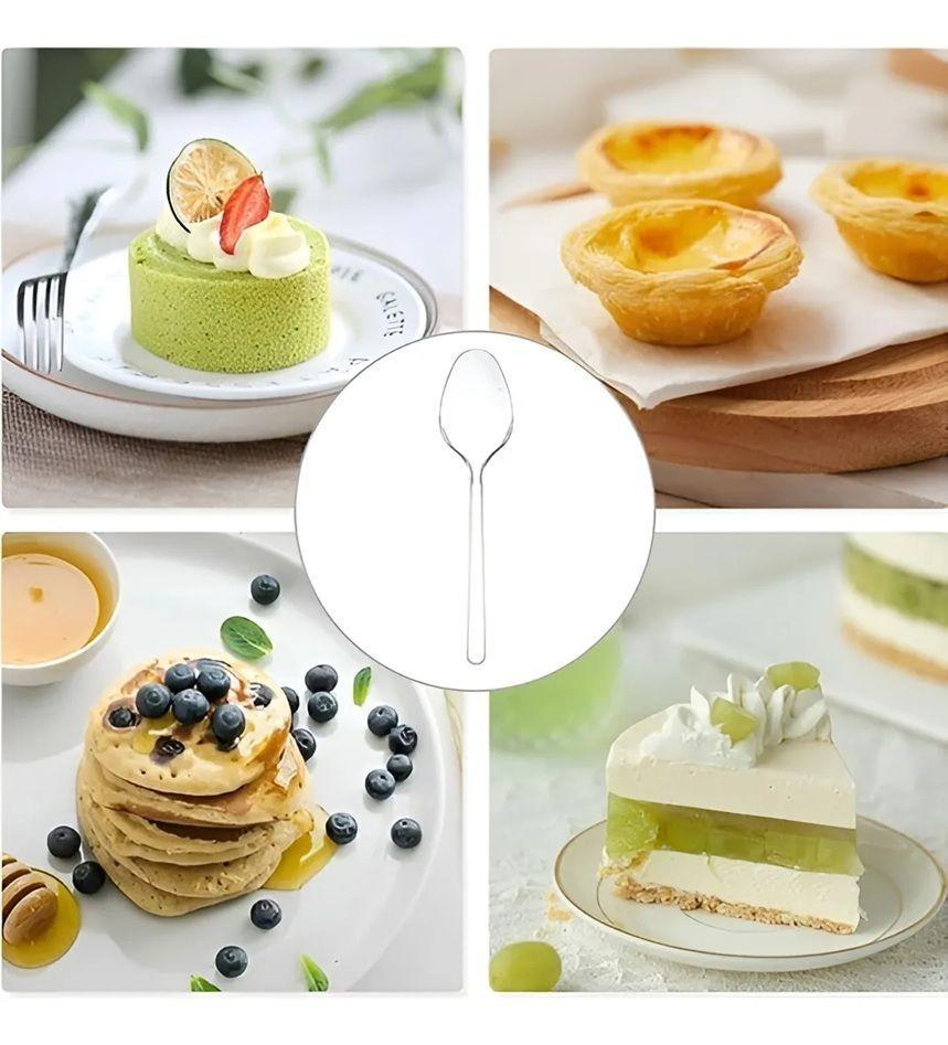 100 Cucharas Plasticas Cuchara Postre Cuchara Mini Cucharas Mango Transparentes-3