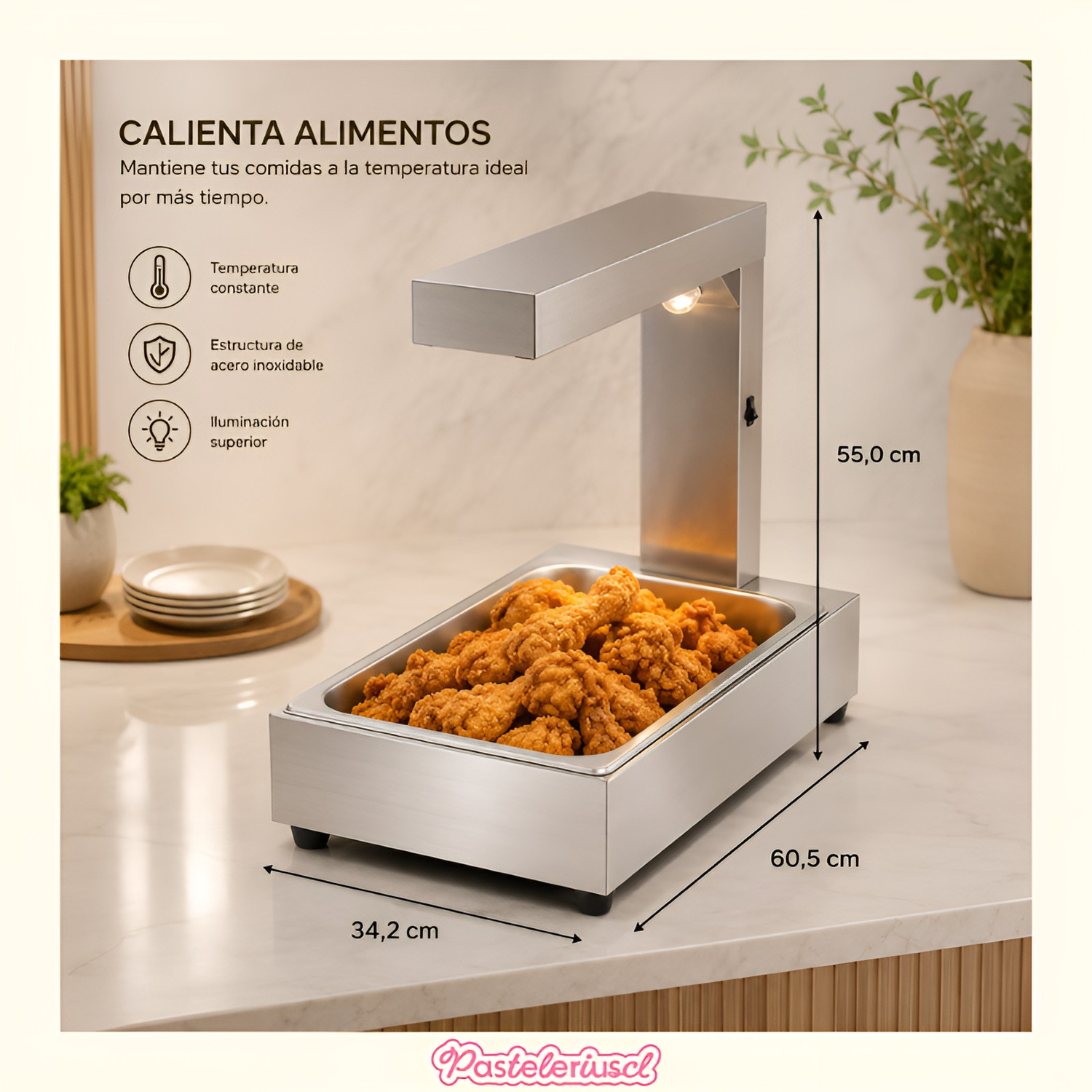 mantenedora de papas fritas calentador de lámpara de calor de alimentos 1000W-2