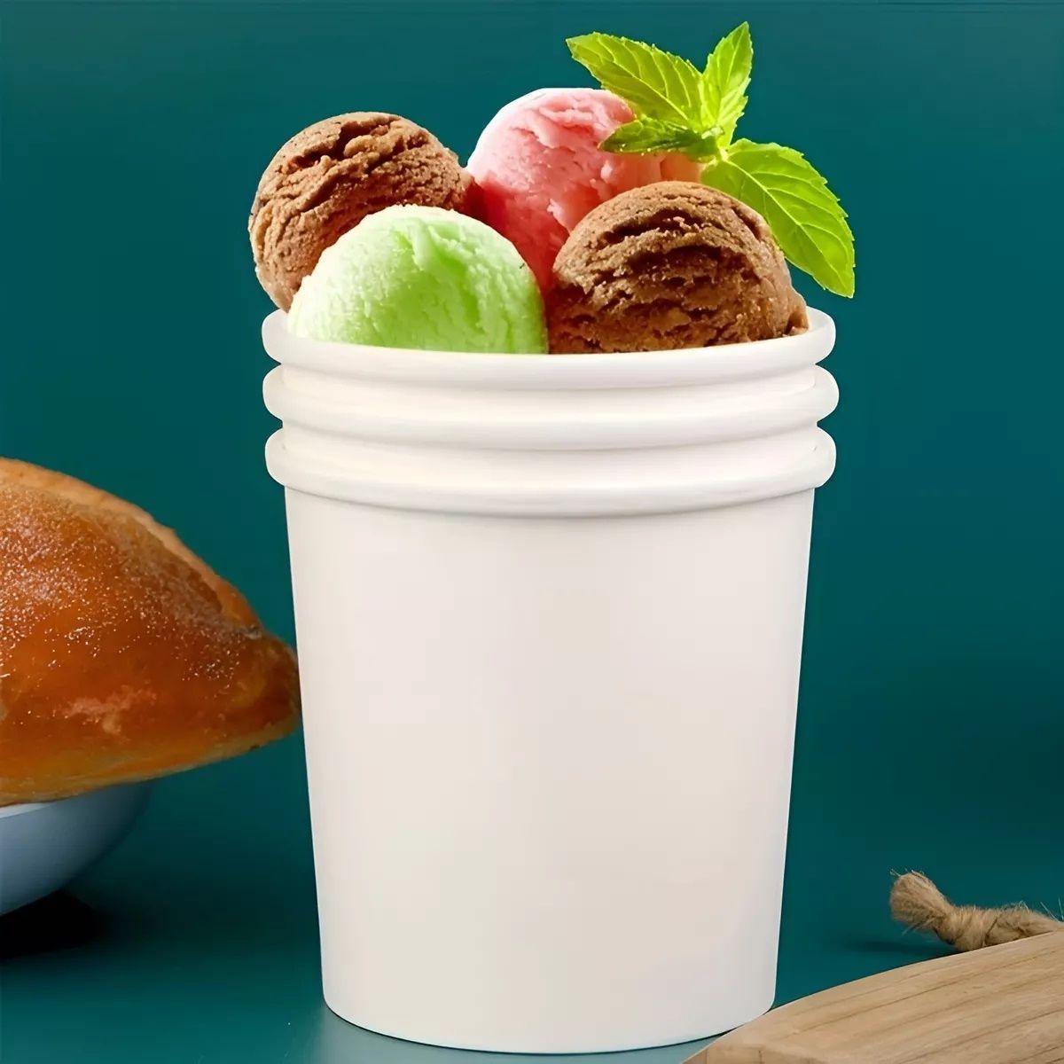 50 Vasos Polipapel Pote Helado Vasos Helado Desechables 16oz-7