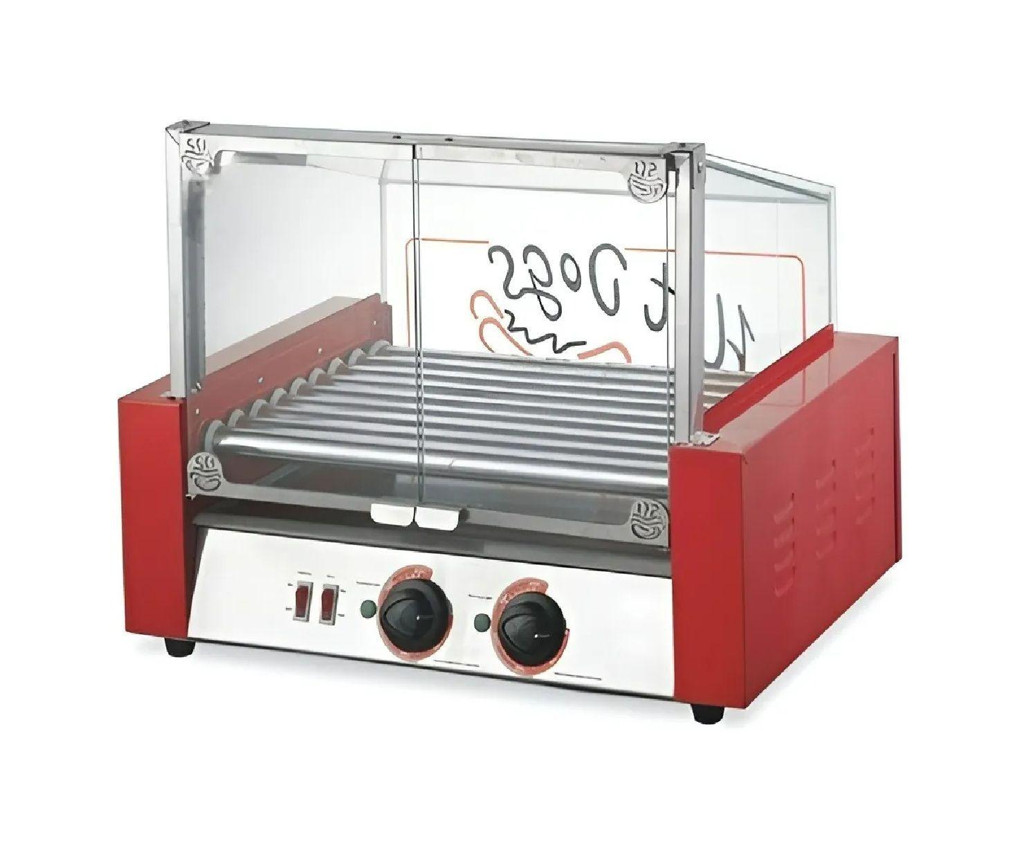 Parrilla Hot Dog Rostizador Vienesas Calentador Pan 7 Roller-3