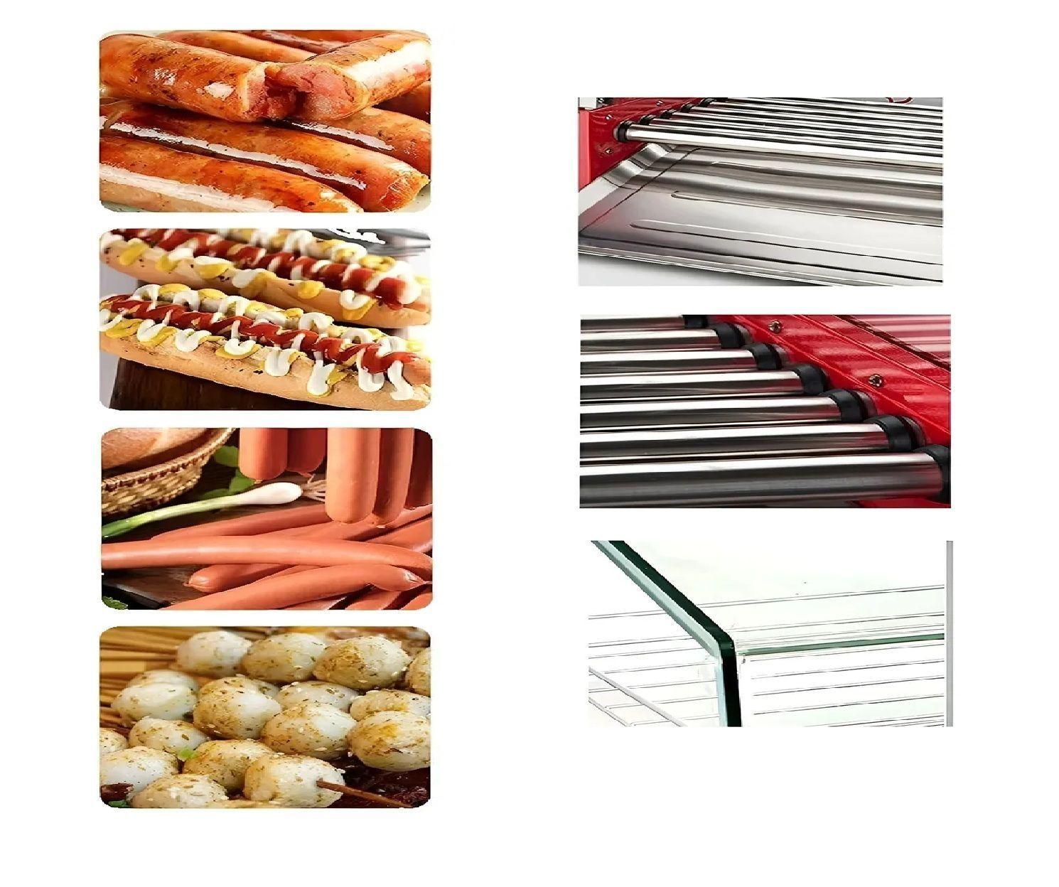 Parrilla Hot Dog Rostizador Vienesas Calentador Pan 7 Roller-1