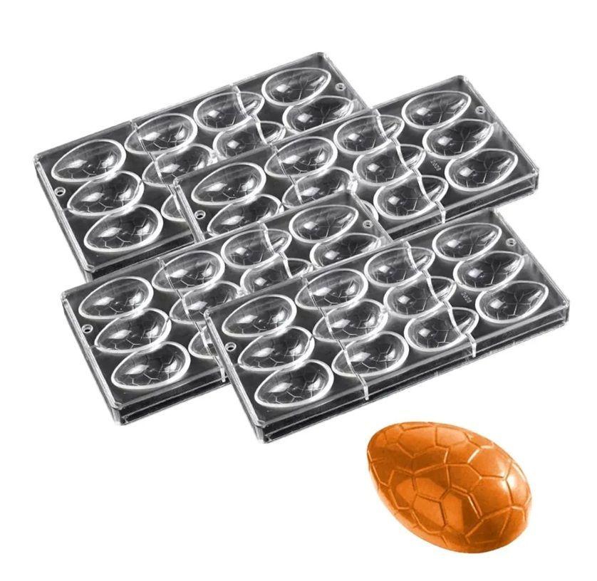 Pack X4 Moldes Chocolate Molde Policarbonato Huevo De Pascua-0