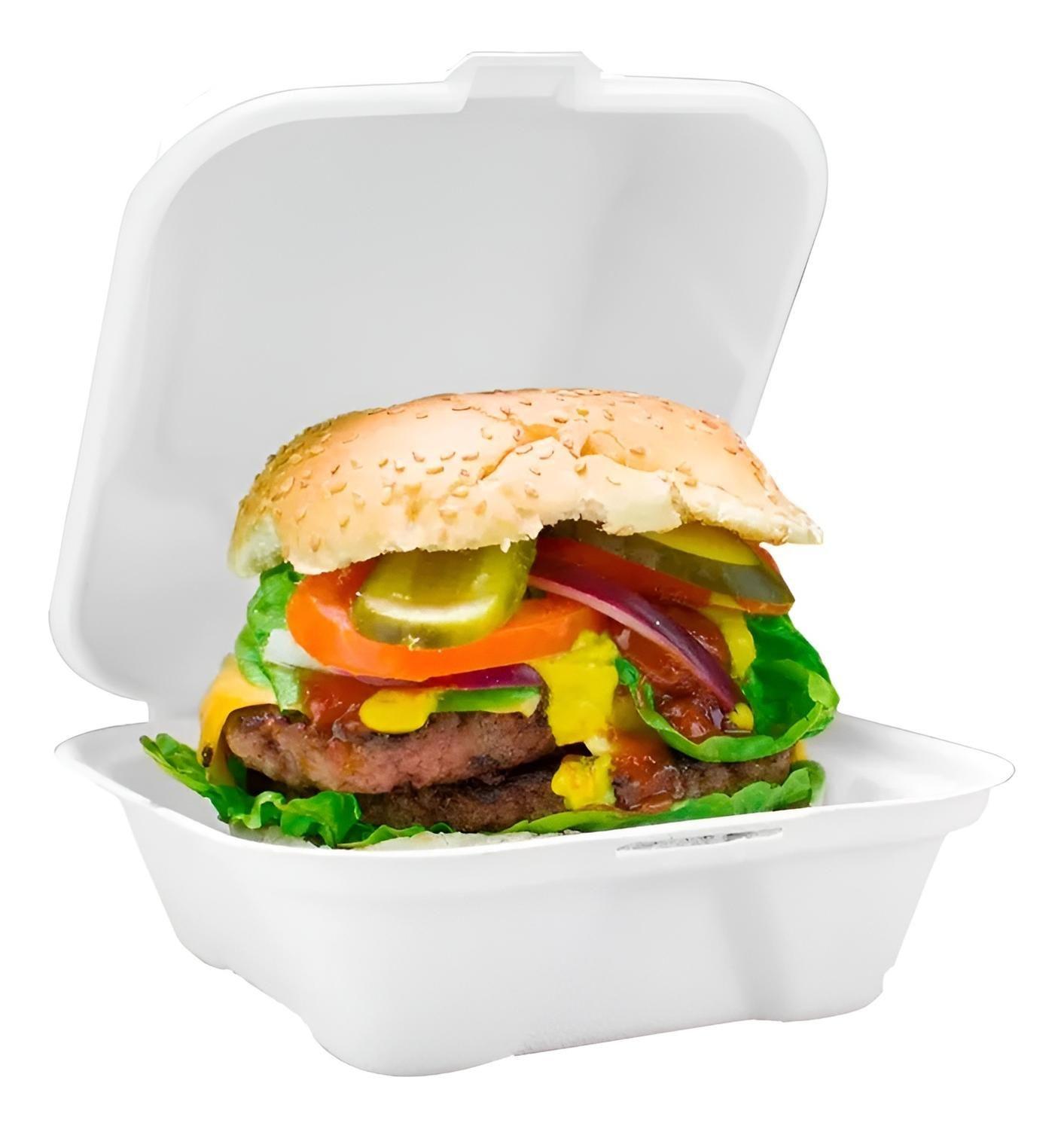 500 Envases De Plumavit Para Comida Envase Hamburguesa-0