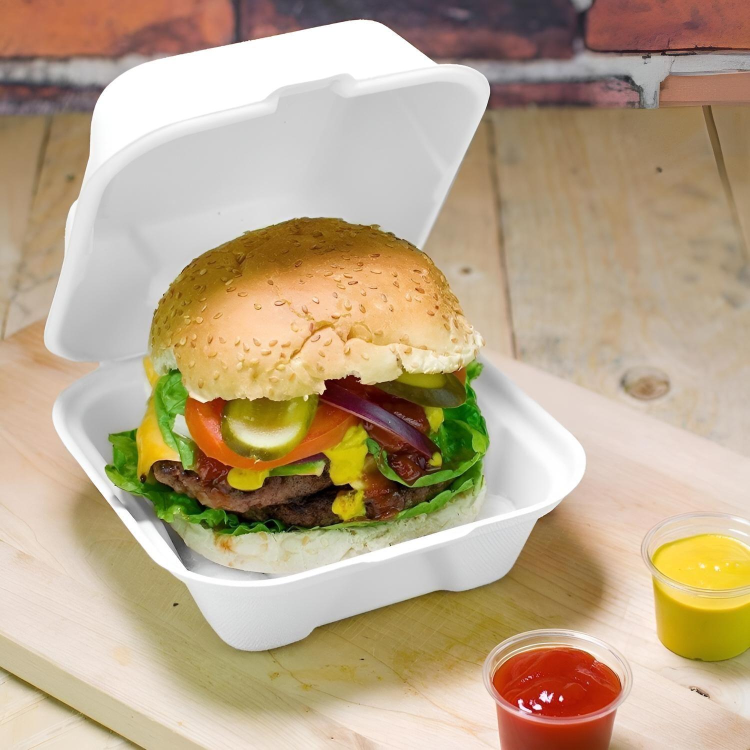 500 Envases De Plumavit Para Comida Envase Hamburguesa-6