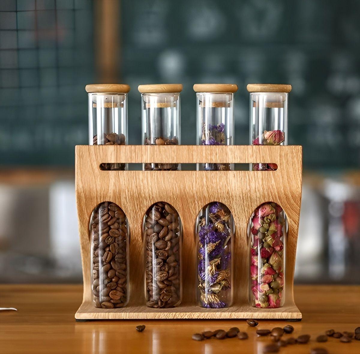 Set Especieros Organizador Condimentos Especieros Cocina 4pz-7