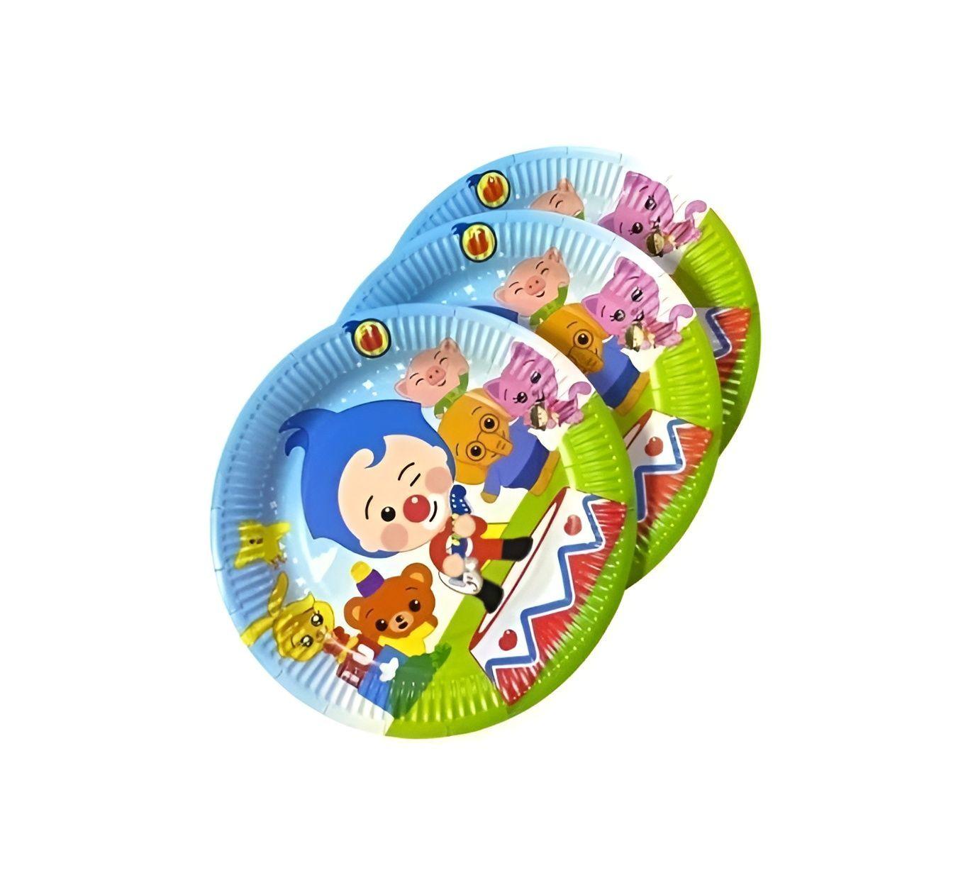 Pack X10 Platos De Cumpleaños Desechables Plim Plim 23cm-3