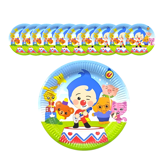 Pack X10 Platos De Cumpleaños Desechables Plim Plim 23cm-5