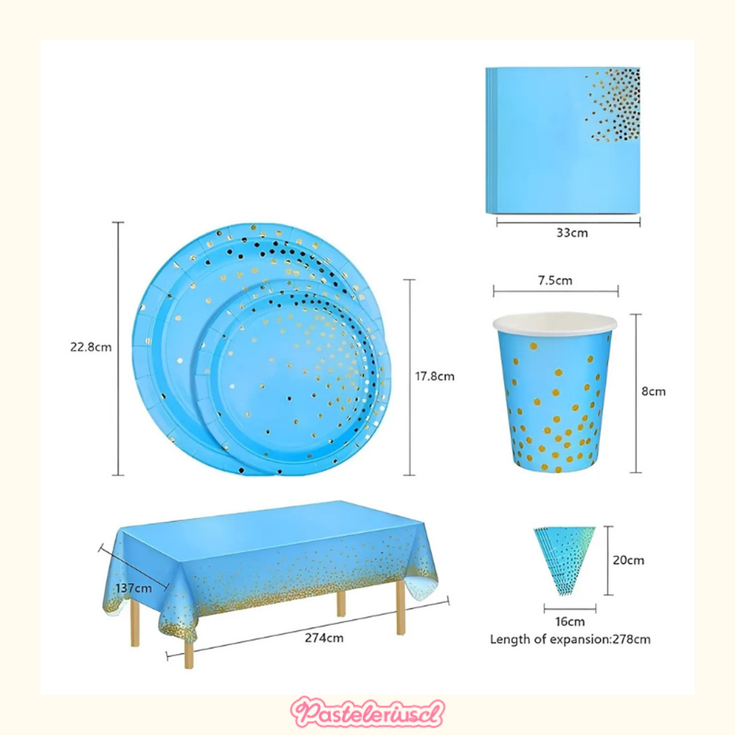 Vaso Desechables Vajilla De Cumpleaños Servilleta Platos 52pcs-8