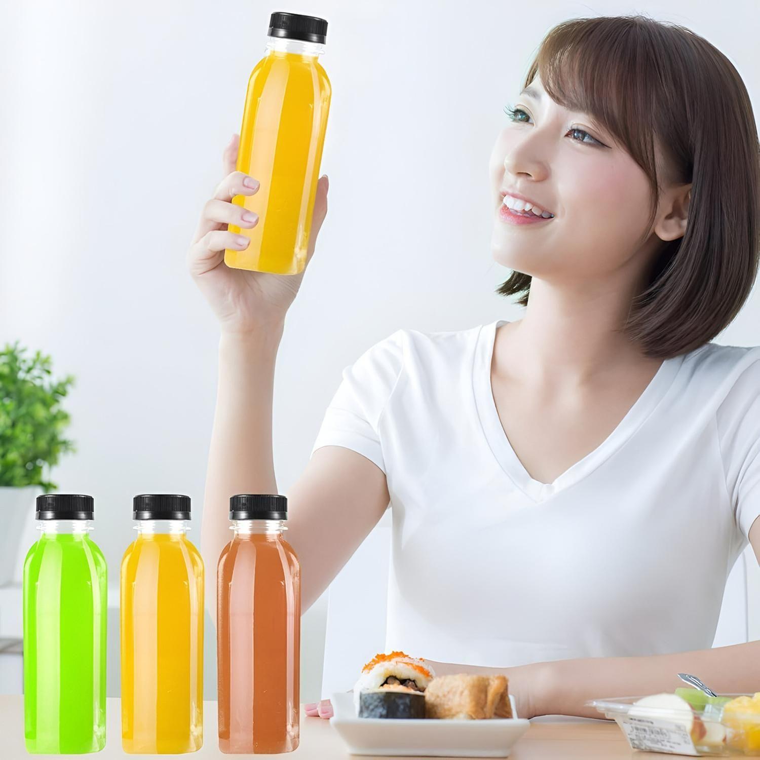 6 Botellas Plasticas Transparentes Botella Con Tapa 500ml Tranasparente-9