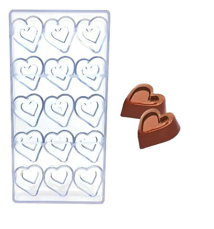 4 Moldes Para Chocolate Moldes De Policarbonato Corazones 3d Moldes Para Chocolates Corazon Bombones-5