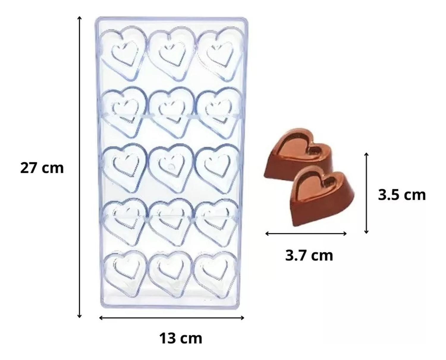 X4 Moldes Para Chocolate Moldes De Policarbonato Corazones 3d Moldes Para Chocolates Corazon Bombone-1