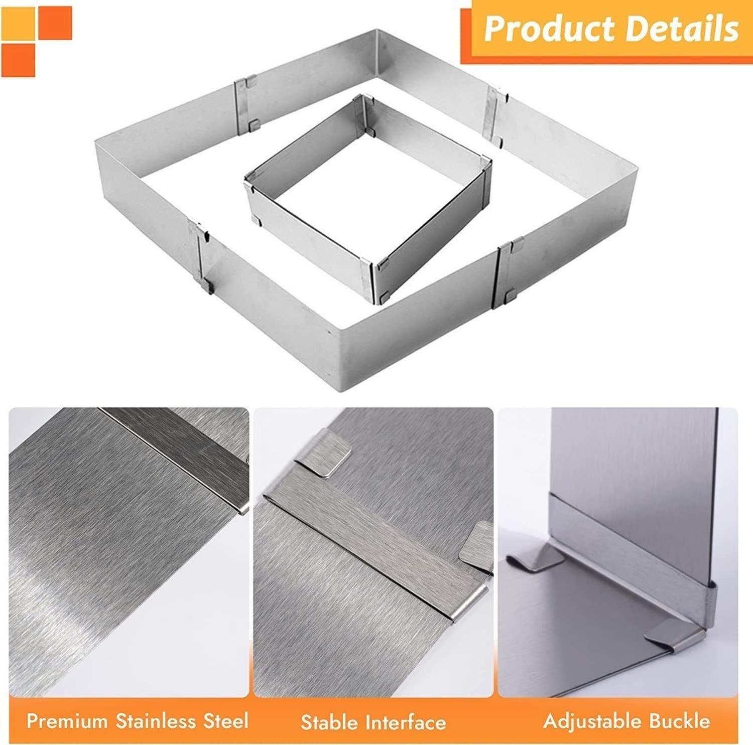 Molde De Torta Moldes Para Tortas Cuadrado Ajustable-3