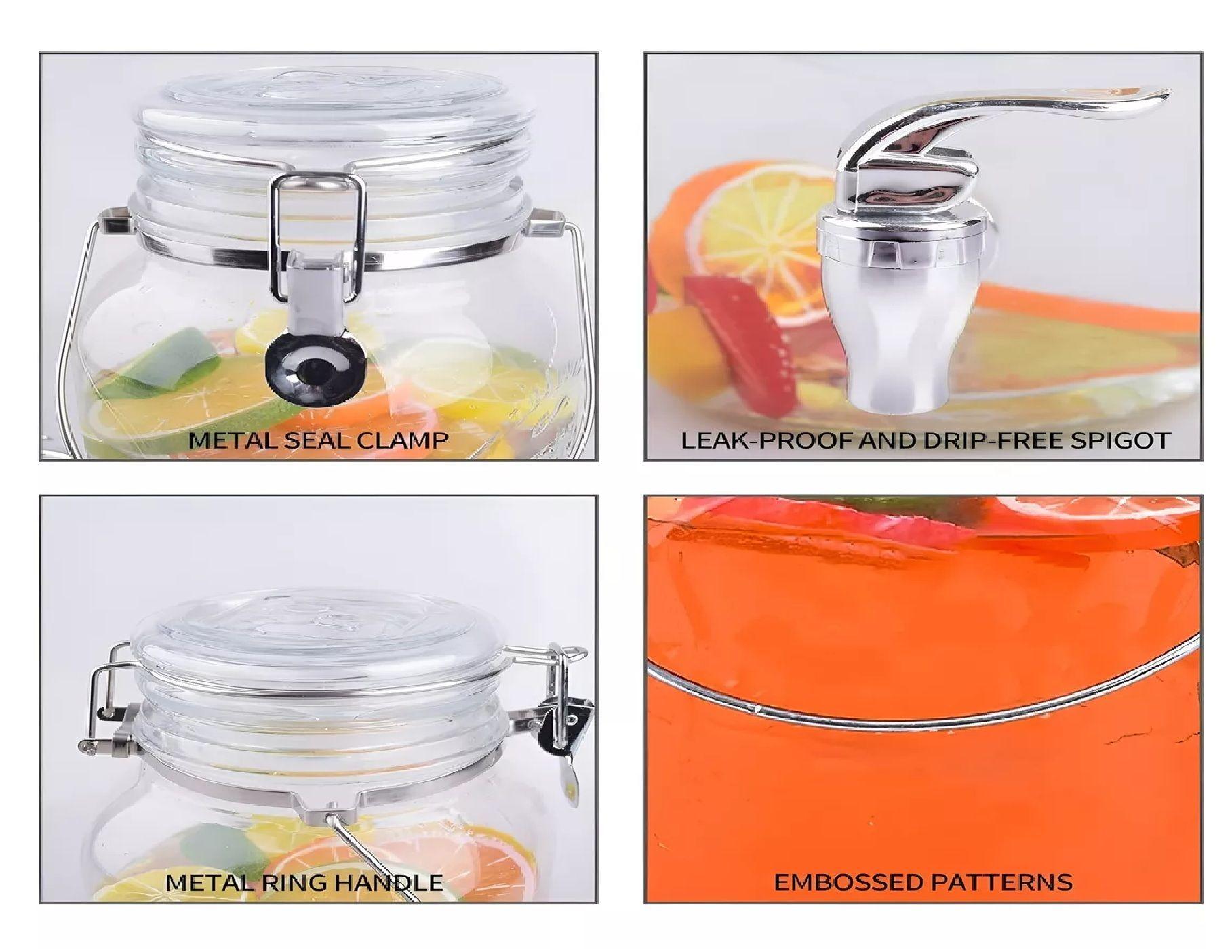 Dispensador De Bebidas Jarro De Vidrio Para Jugos Jarra 3.8 litros-2