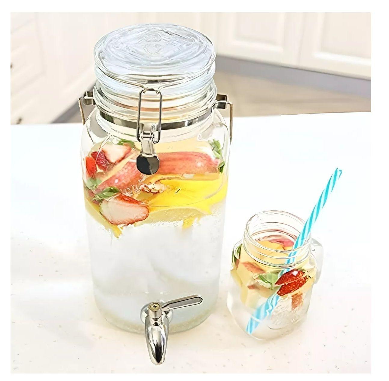 Dispensador De Bebidas Jarro De Vidrio Para Jugos Jarra 3.8 litros-6