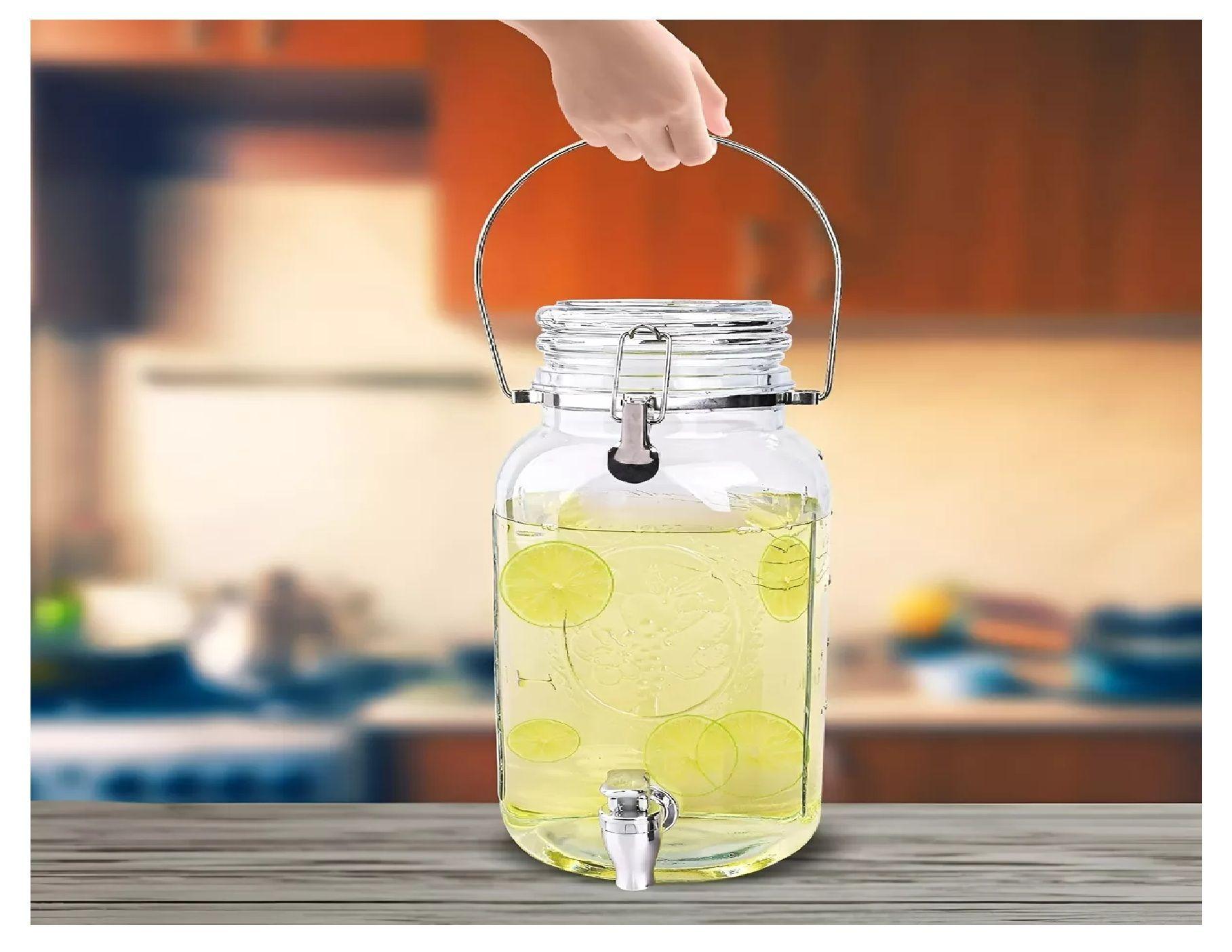 Dispensador De Bebidas Jarro De Vidrio Para Jugos Jarra 3.8 litros-7