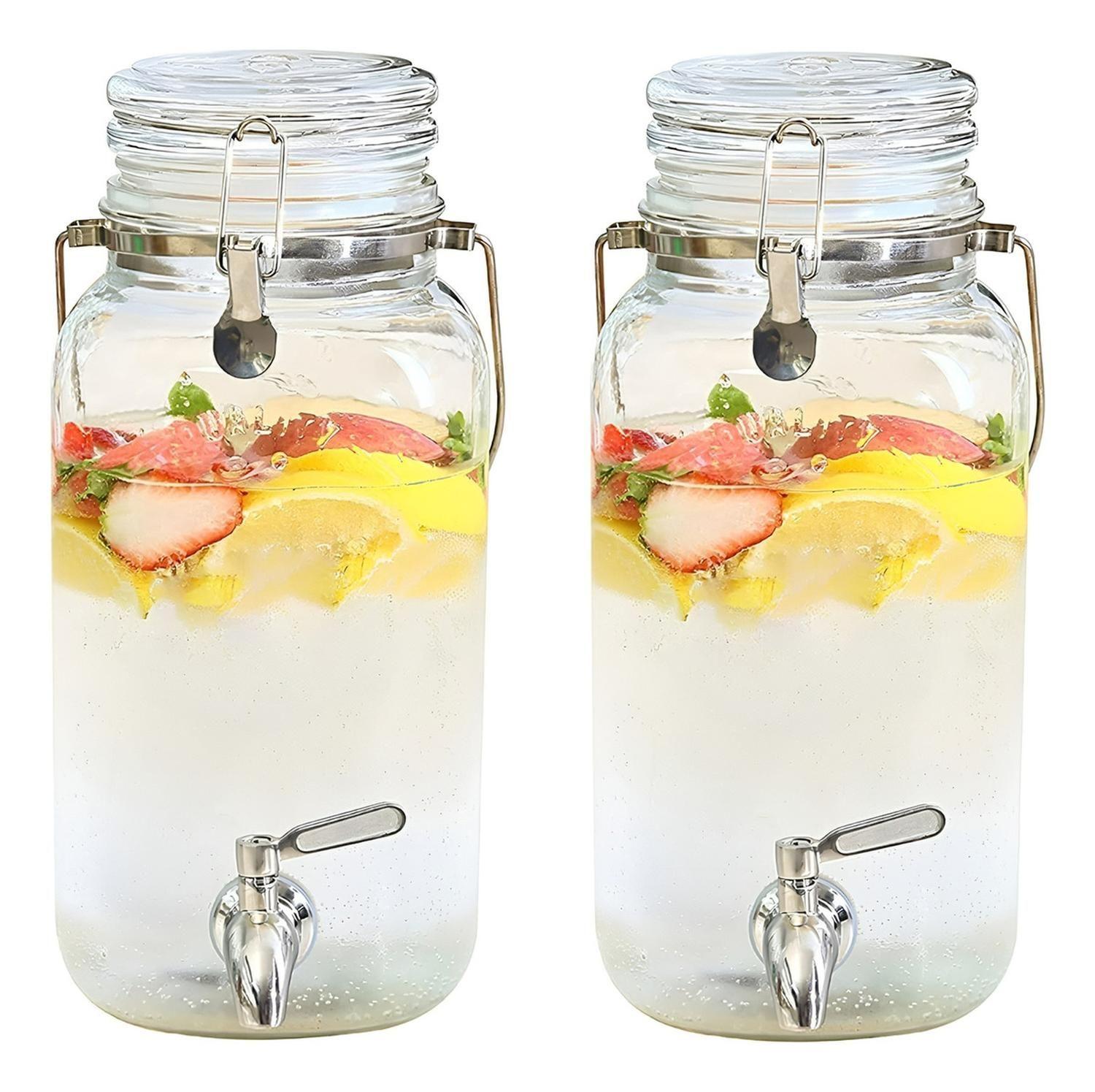 Dispensador De Vidrio Jarro Para Jugos Jarra De Bebidas 3.8L-7