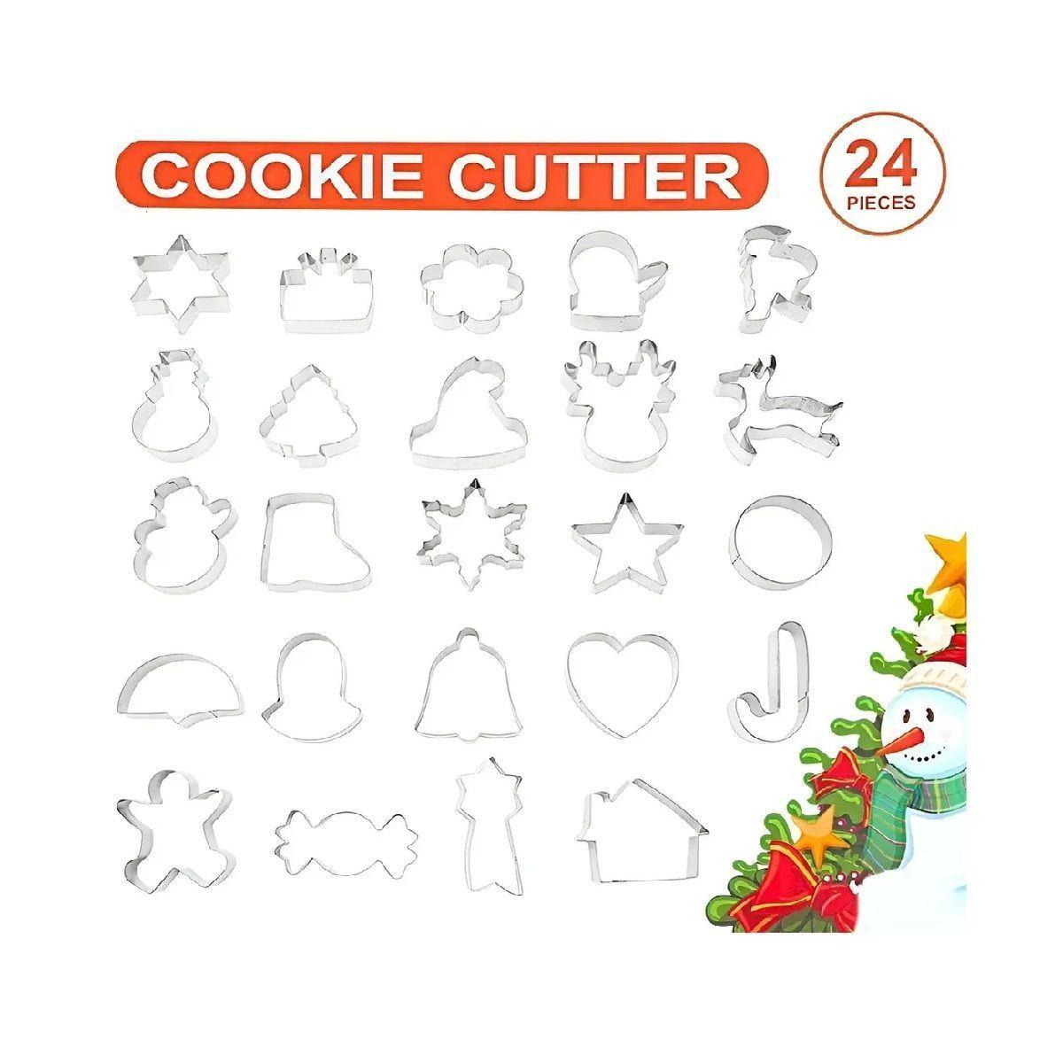 Set X24 Cortadores De Galletas Navidad Moldes Para Galletas Diseños Navideños Decoración 3d Figuras-4