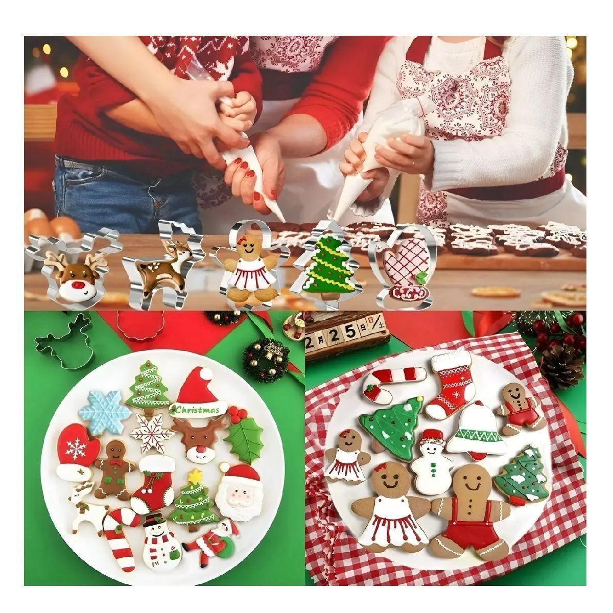 Set X24 Cortadores De Galletas Navidad Moldes Para Galletas Diseños Navideños Decoración 3d Figuras-5