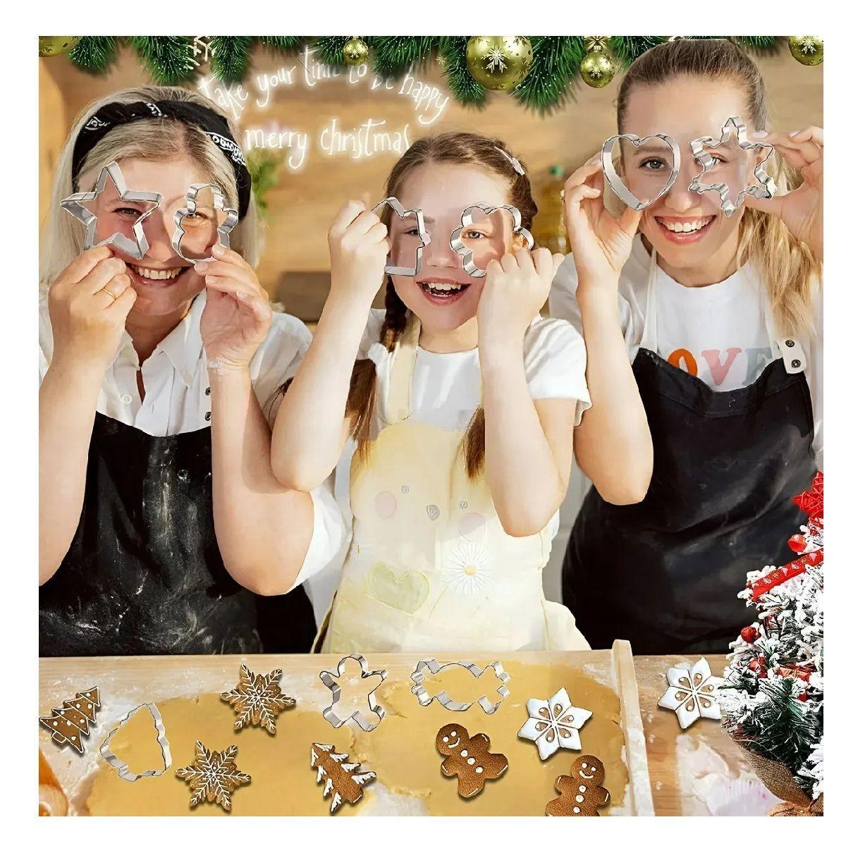 Set X24 Cortadores De Galletas Navidad Moldes Para Galletas Diseños Navideños Decoración 3d Figuras-6