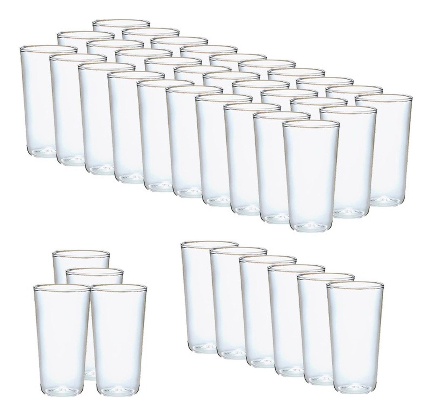 40 Set Vasos Desechables Vaso Plastico Vasos Acrilicos 300ml X40 Transparente 300ml-0