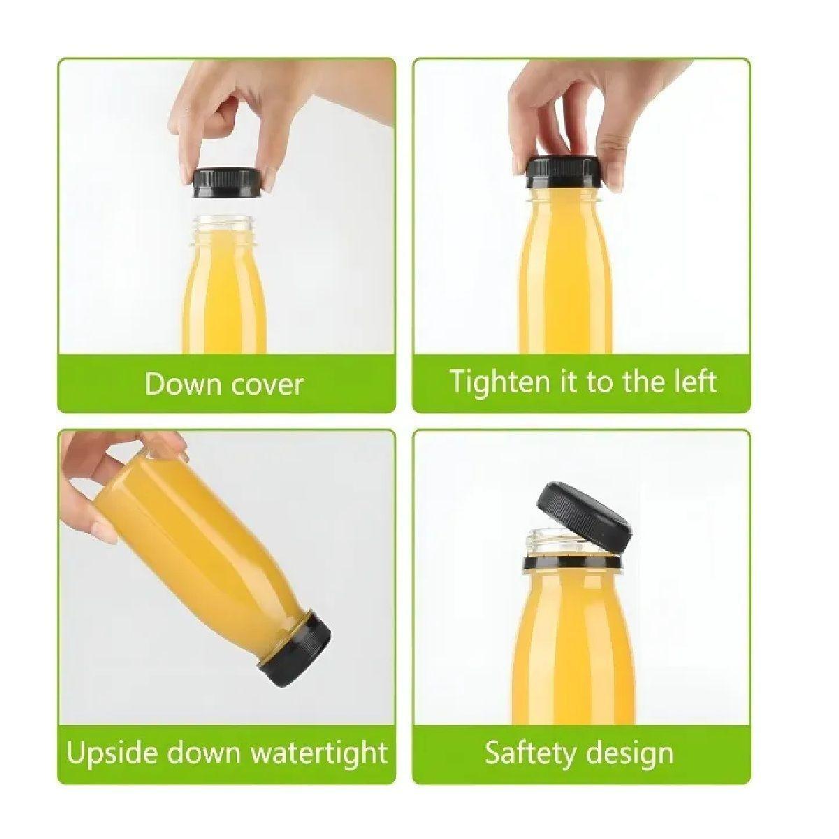 70 Botellas Pet Transparente Botellas Plastico 300ml Botella Con Tapa Botellas Plásticas Para Jugos-5