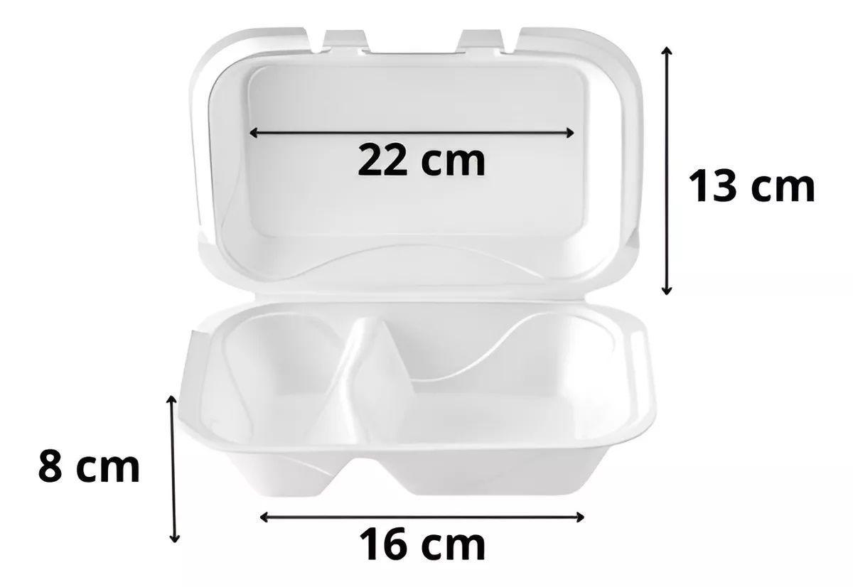 100 Bandeja Plumavit Bandejas Para Servir C/ Division 22cm-2