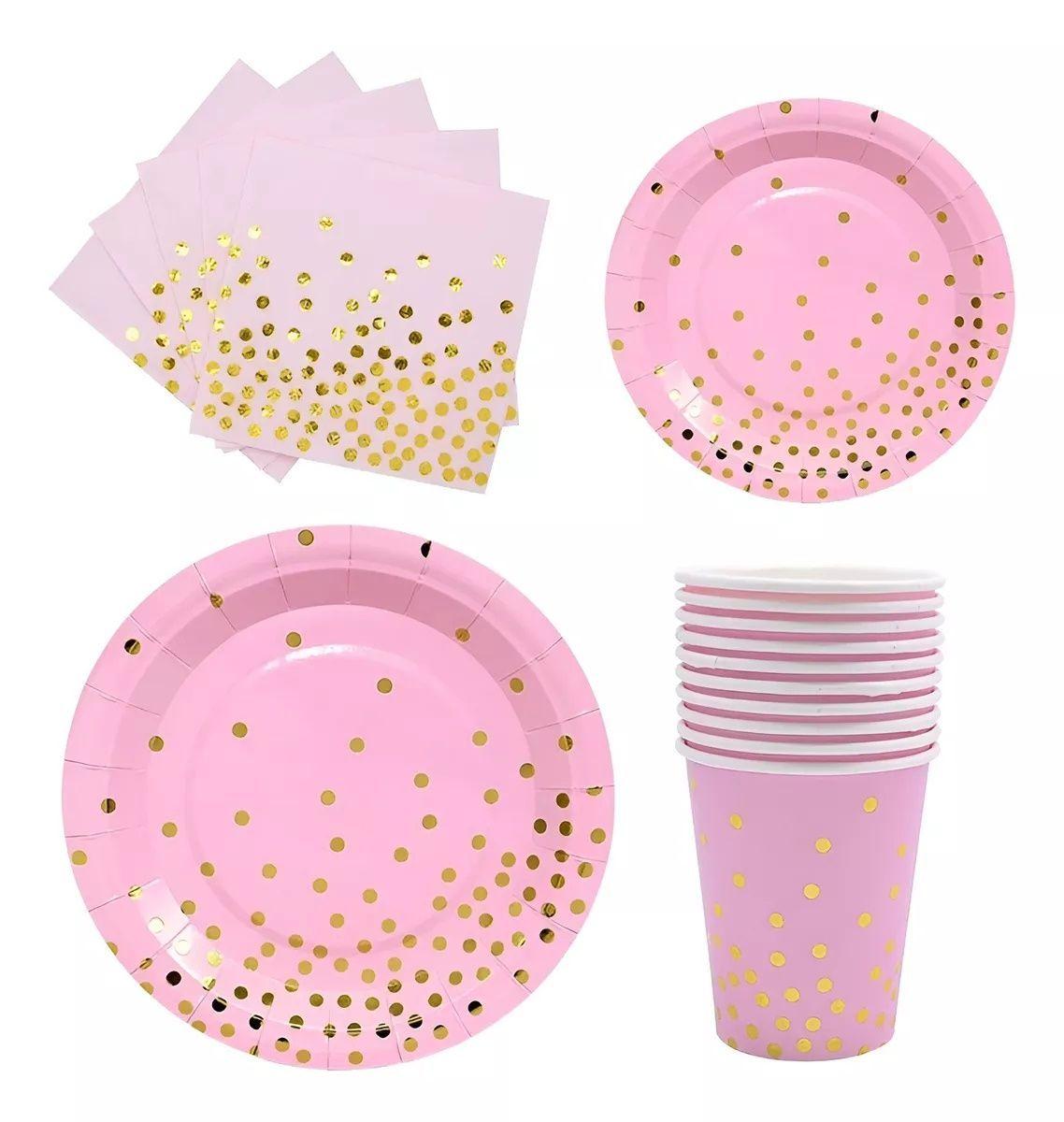 X20 Vasos Desechables Servilletas Platos Decoracion-2