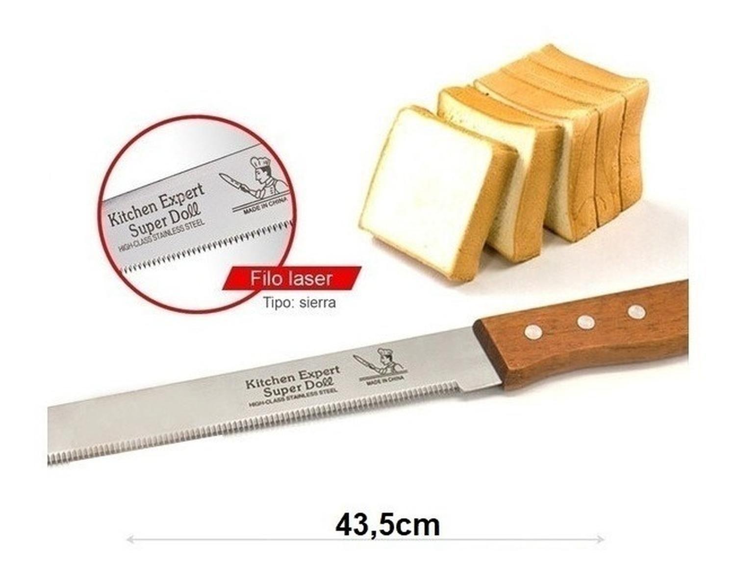 Pack 2 Cuchillos De Sierra Cuchillo De Torta Cuchillo De Pan Gris Y Marron-2