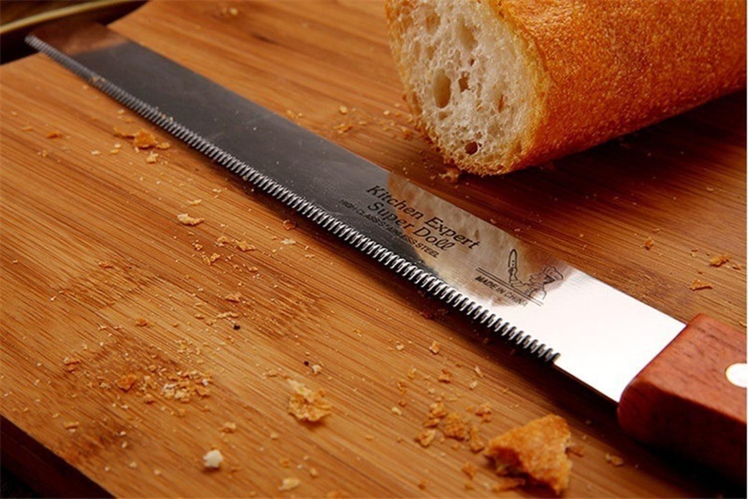 Pack 2 Cuchillos De Sierra Cuchillo De Torta Cuchillo De Pan Gris Y Marron-3