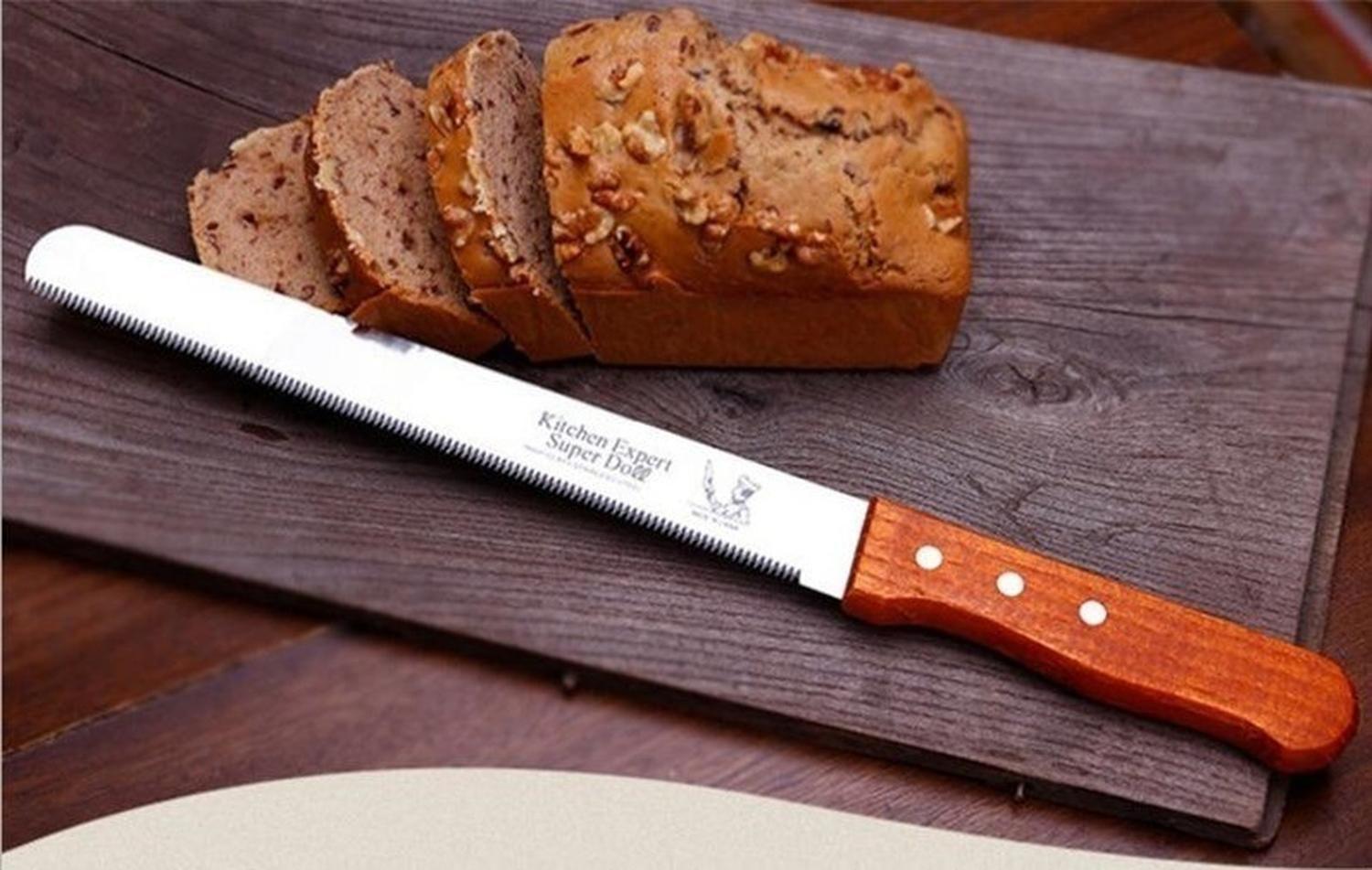 Pack 2 Cuchillos De Sierra Cuchillo De Torta Cuchillo De Pan Gris Y Marron-7