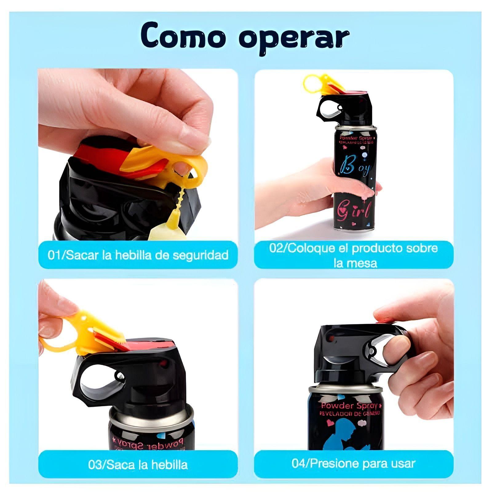 Set 4 Extintor Humo Revelacion De Genero Spray Color Cañon-3
