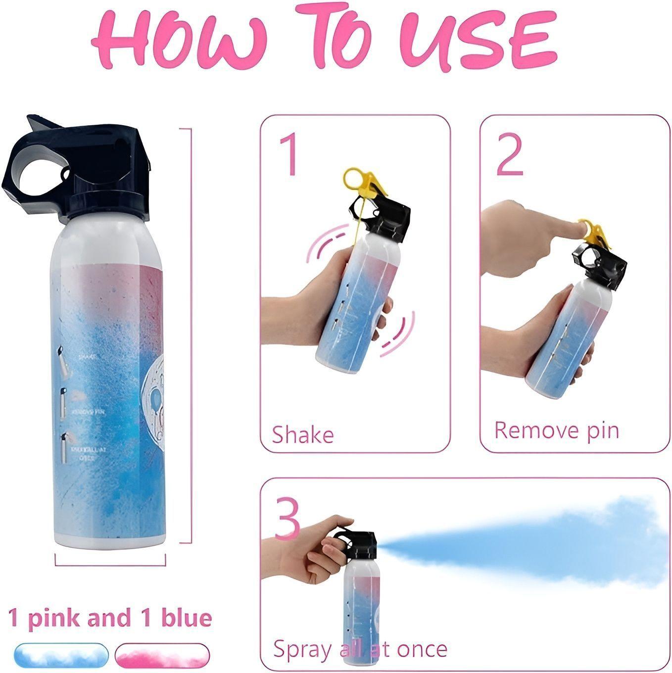 Packx2 Extintor Humo Revelacion De Genero Cañon Spray Color -2