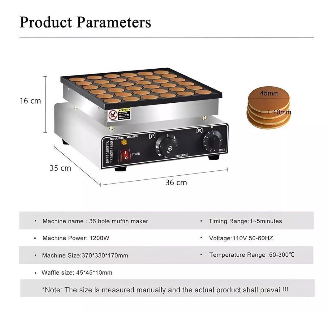 Waffle Mini Panqueques Wafle Panqueques Industrial 36 Cav-2