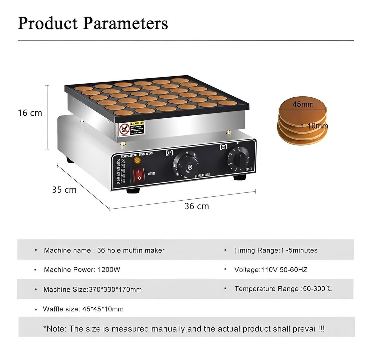 Waffle Mini Panqueques Wafle Panqueques Industrial 36 Cav-2