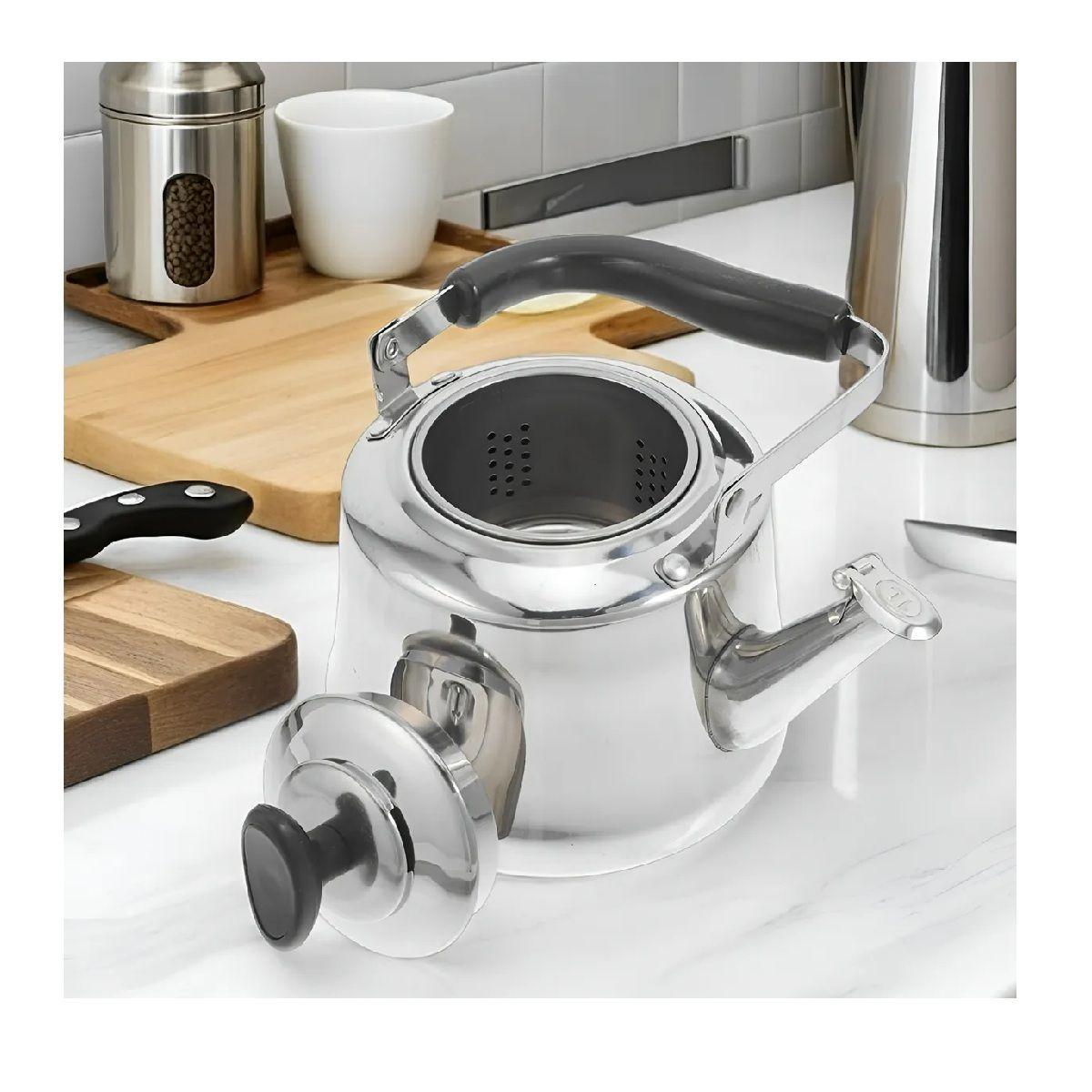 Tetera De Te Tetera De Agua Teteras Filtro Te Infusor 3.0 L Plateado-3