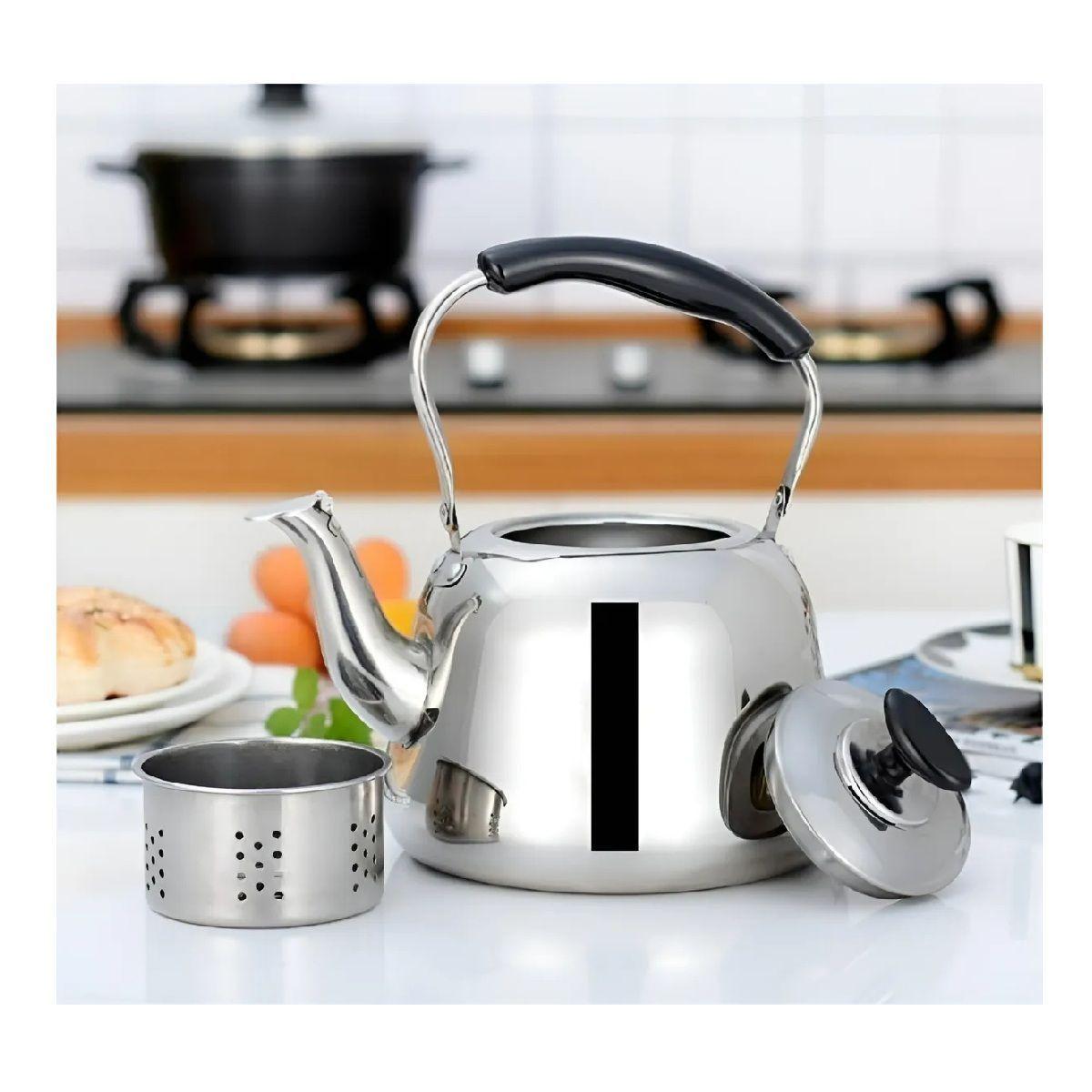 Tetera De Te Tetera De Agua Teteras Filtro Te Infusor 3.0 L Plateado-5