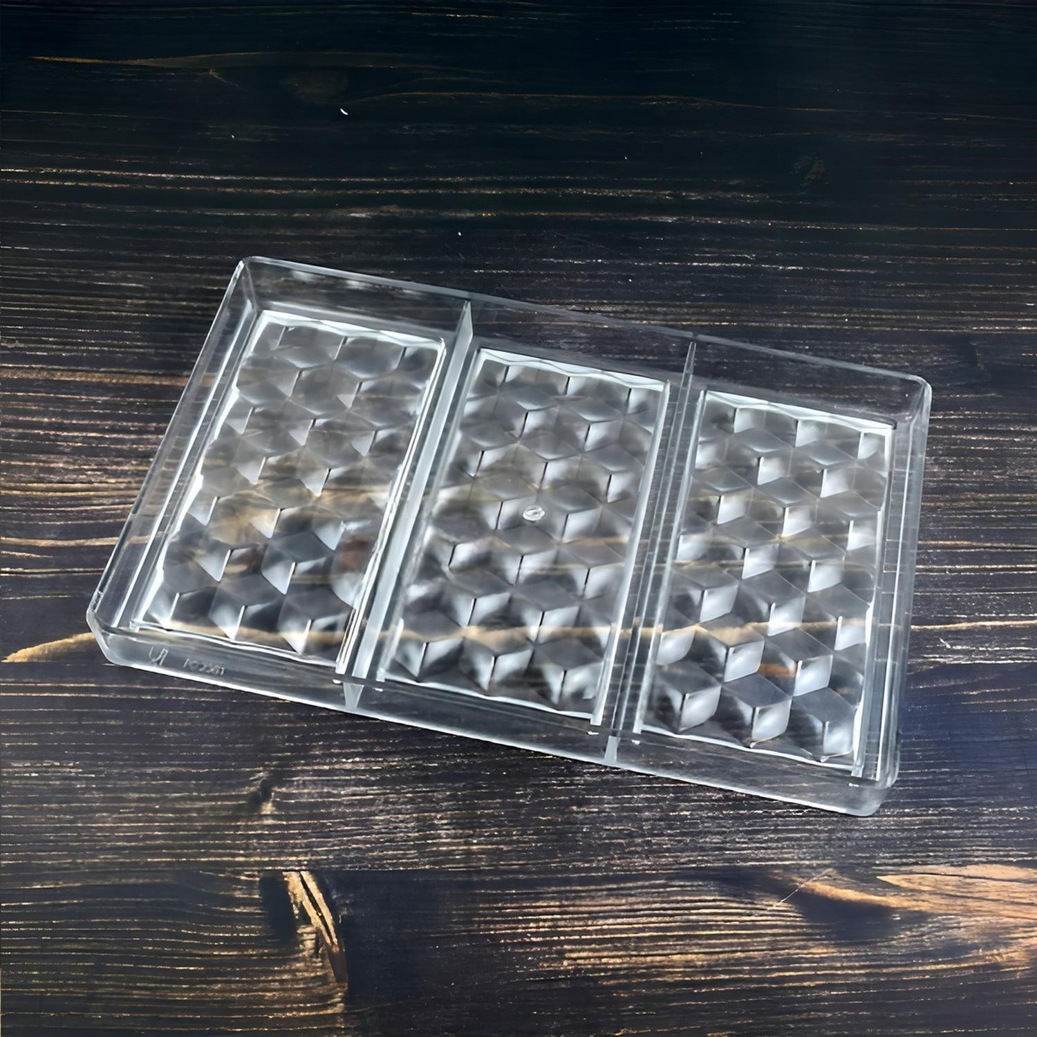 Molde Policarbonato Moldes Chocolate Barra Diamante 3D-8