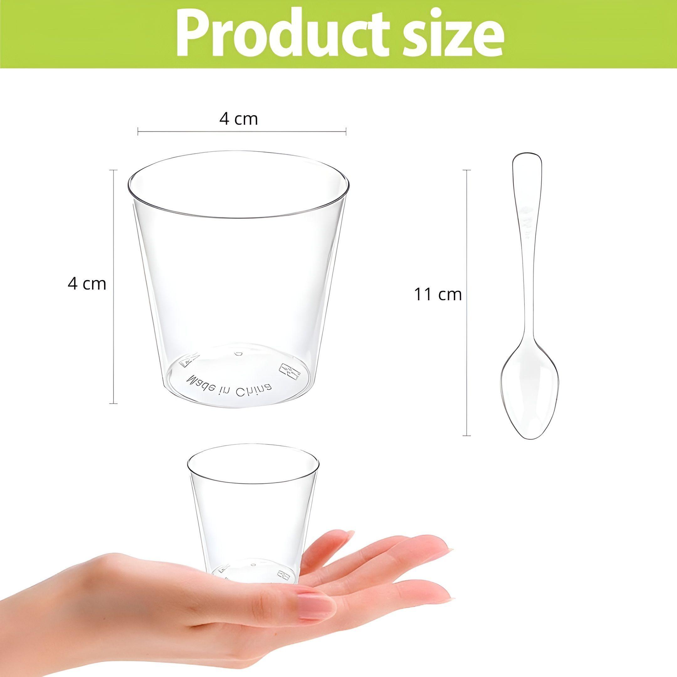 Set X100 Vasos Postres + 100 Cucharas Postres Desechables-2