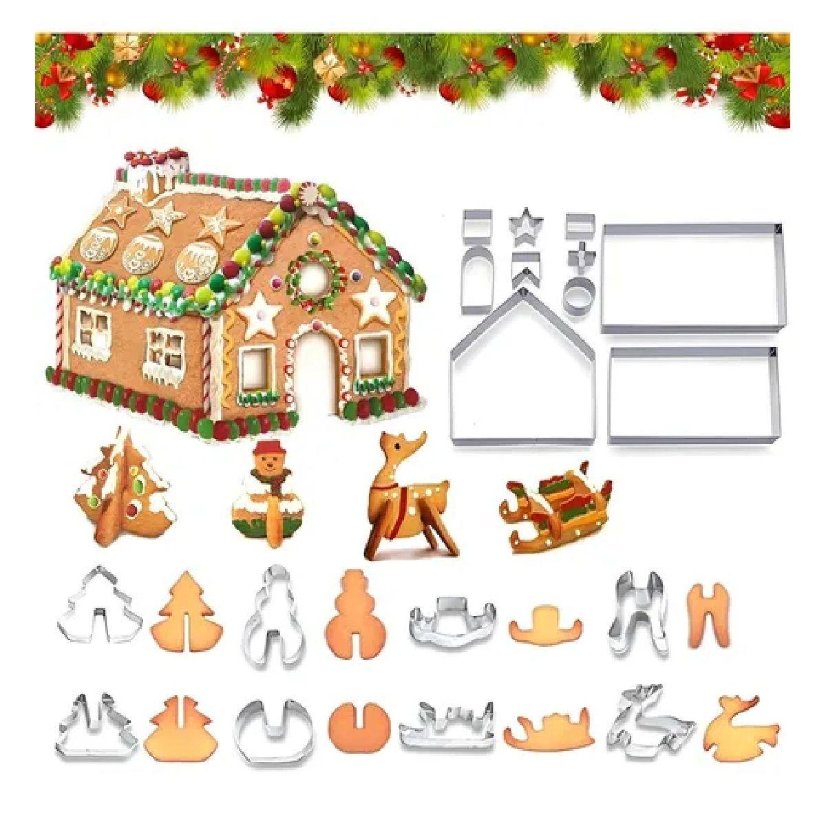 Molde Casa Galleta Navidad Cortadores De Galletas Navidad 3d-0