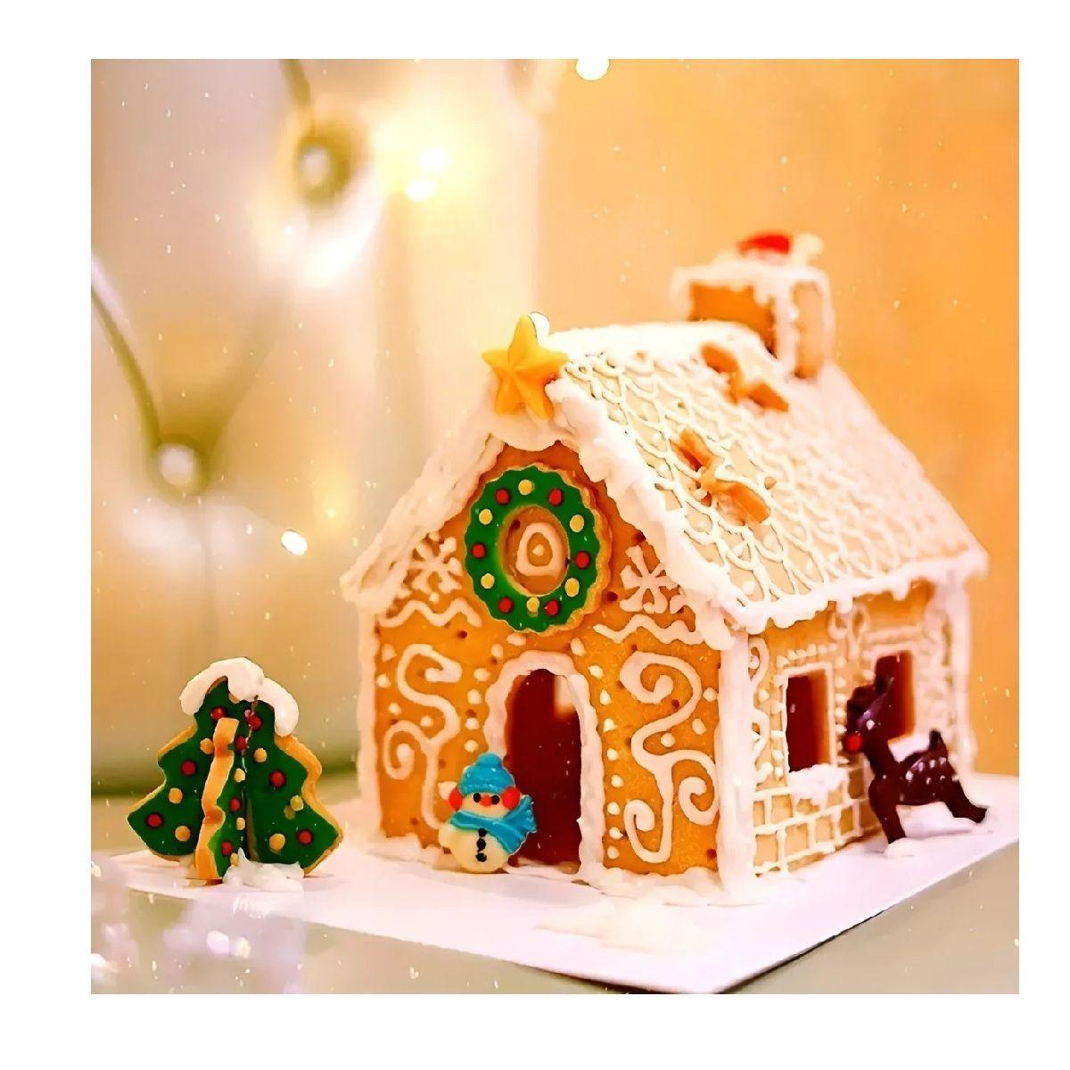 Molde Casa Galleta Navidad Cortadores De Galletas Navidad 3d-1