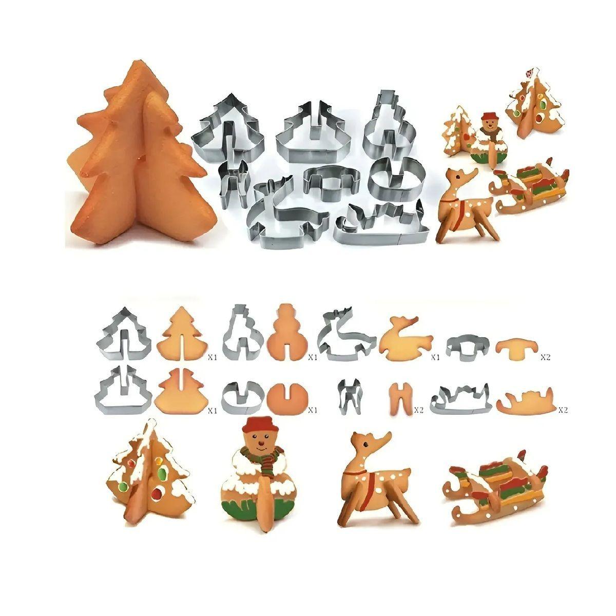 Molde Casa Galleta Navidad Cortadores De Galletas Navidad 3d-3