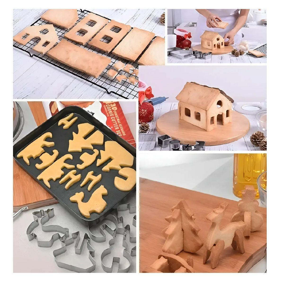 Molde Casa Galleta Navidad Cortadores De Galletas Navidad 3d-6