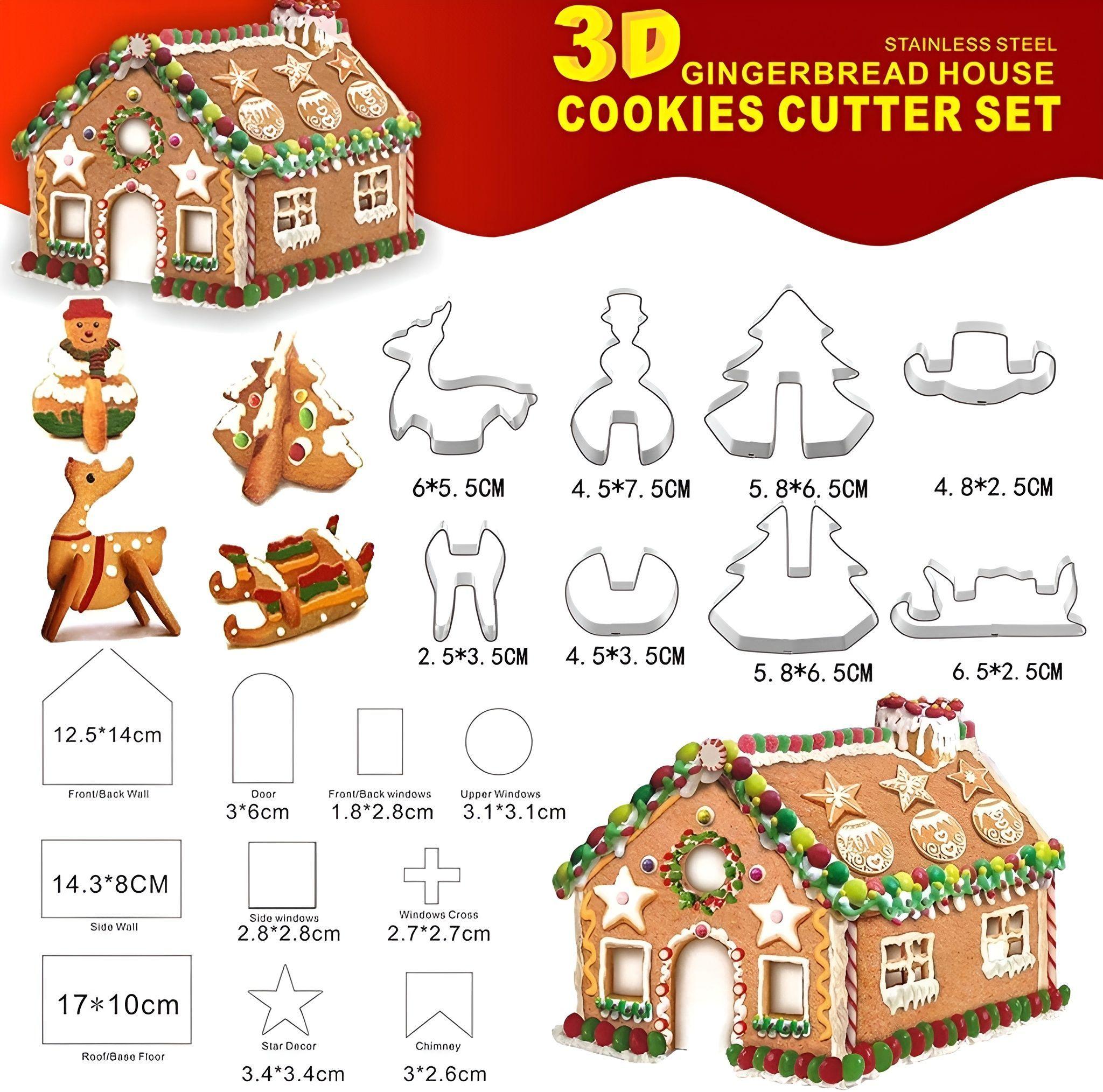 Molde Casa Galleta Navidad Cortadores De Galletas Navidad 3d-2