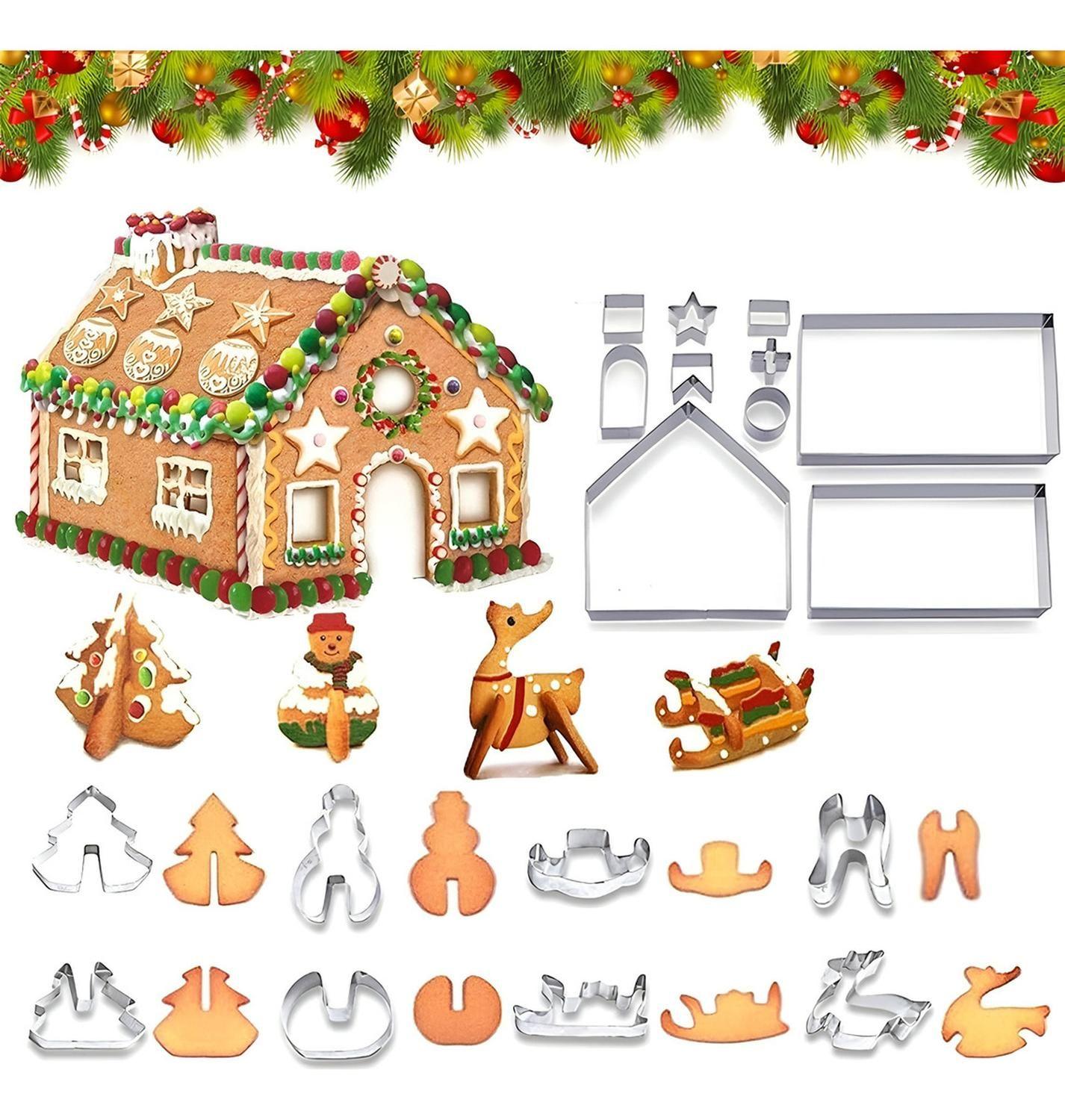 Molde Casa Galleta Navidad Cortadores De Galletas Navidad 3d-0