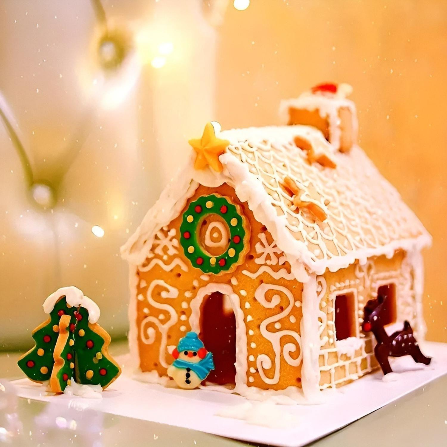 Molde Casa Galleta Navidad Cortadores De Galletas Navidad 3d-1