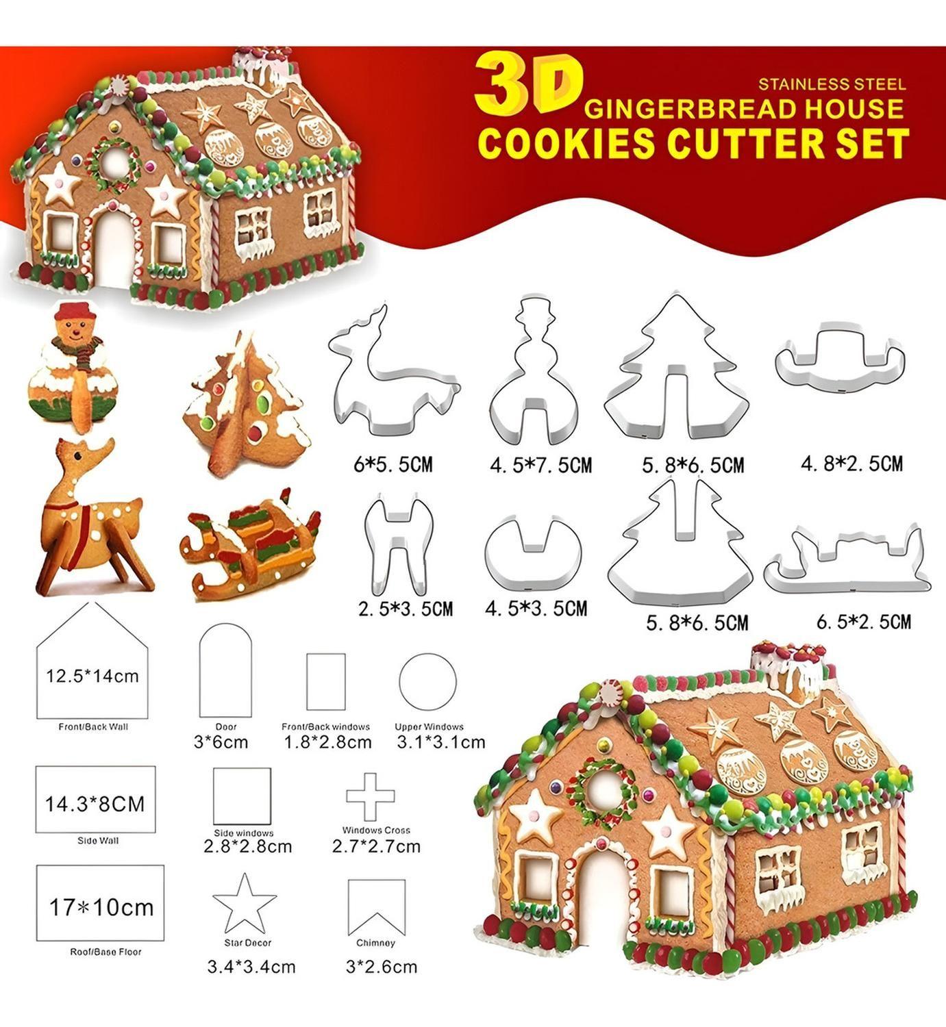 Molde Casa Galleta Navidad Cortadores De Galletas Navidad 3d-2