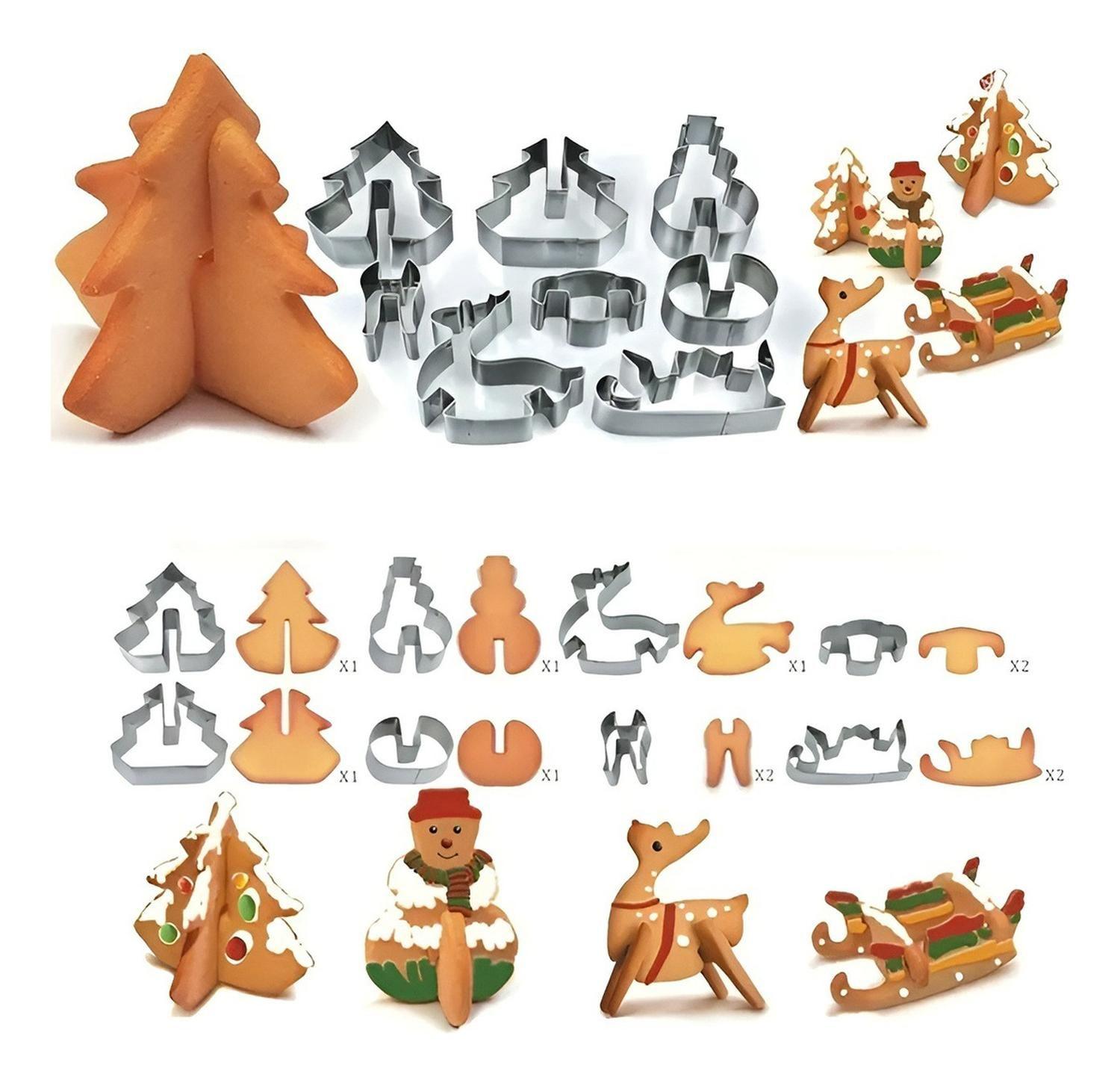 Molde Casa Galleta Navidad Cortadores De Galletas Navidad 3d-7