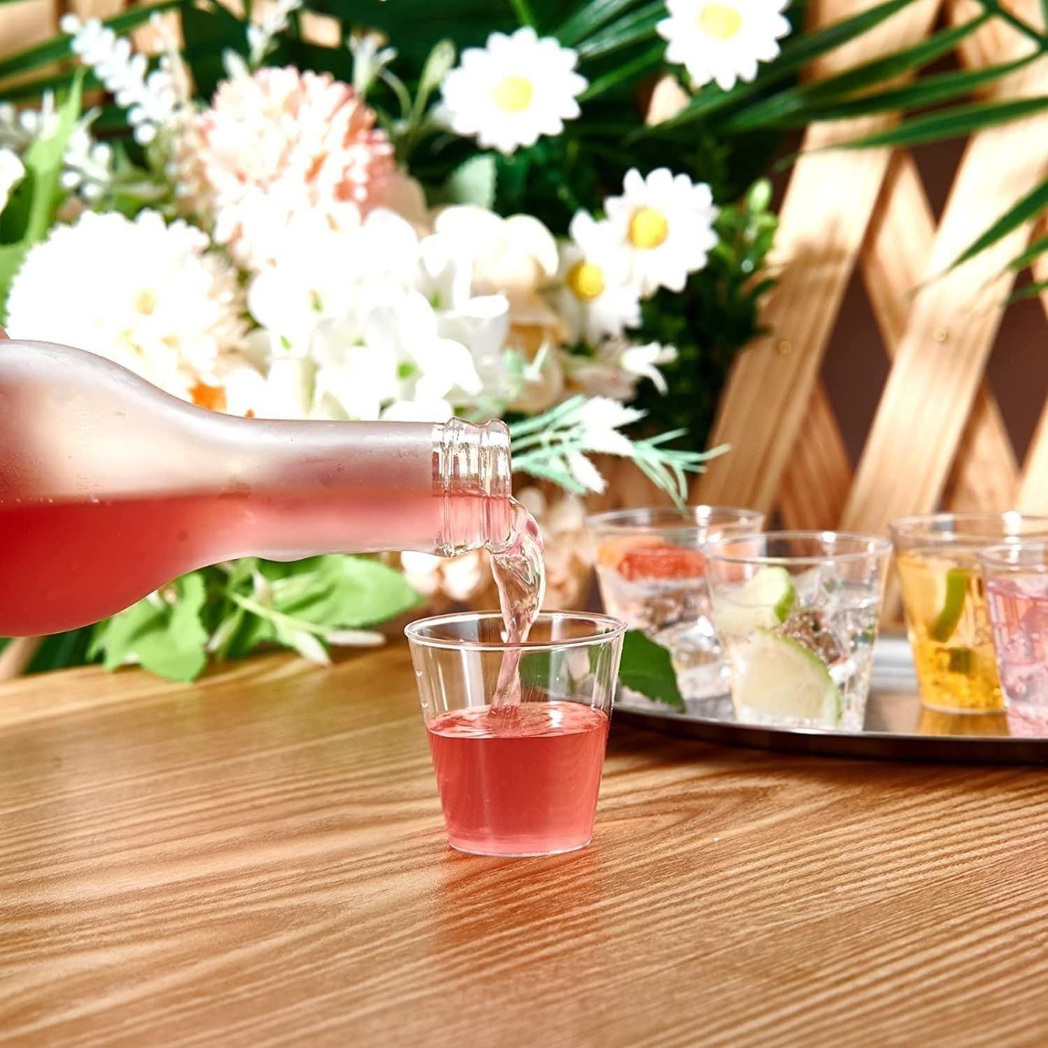 100 Set De Vasos Shot Postres Pocillos Vasos Plastico 88 Ml Blanco-4