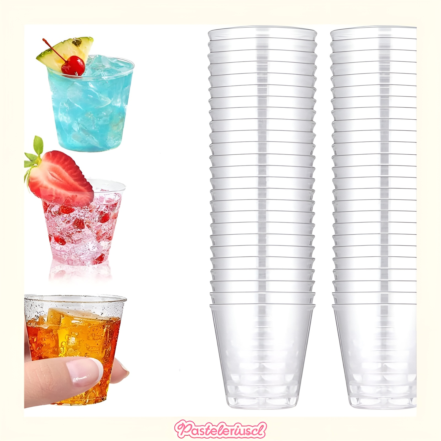 50 Vasos Plasticos Vasos Postre Vasos Acrilicos Postres 2oz/60ml-8